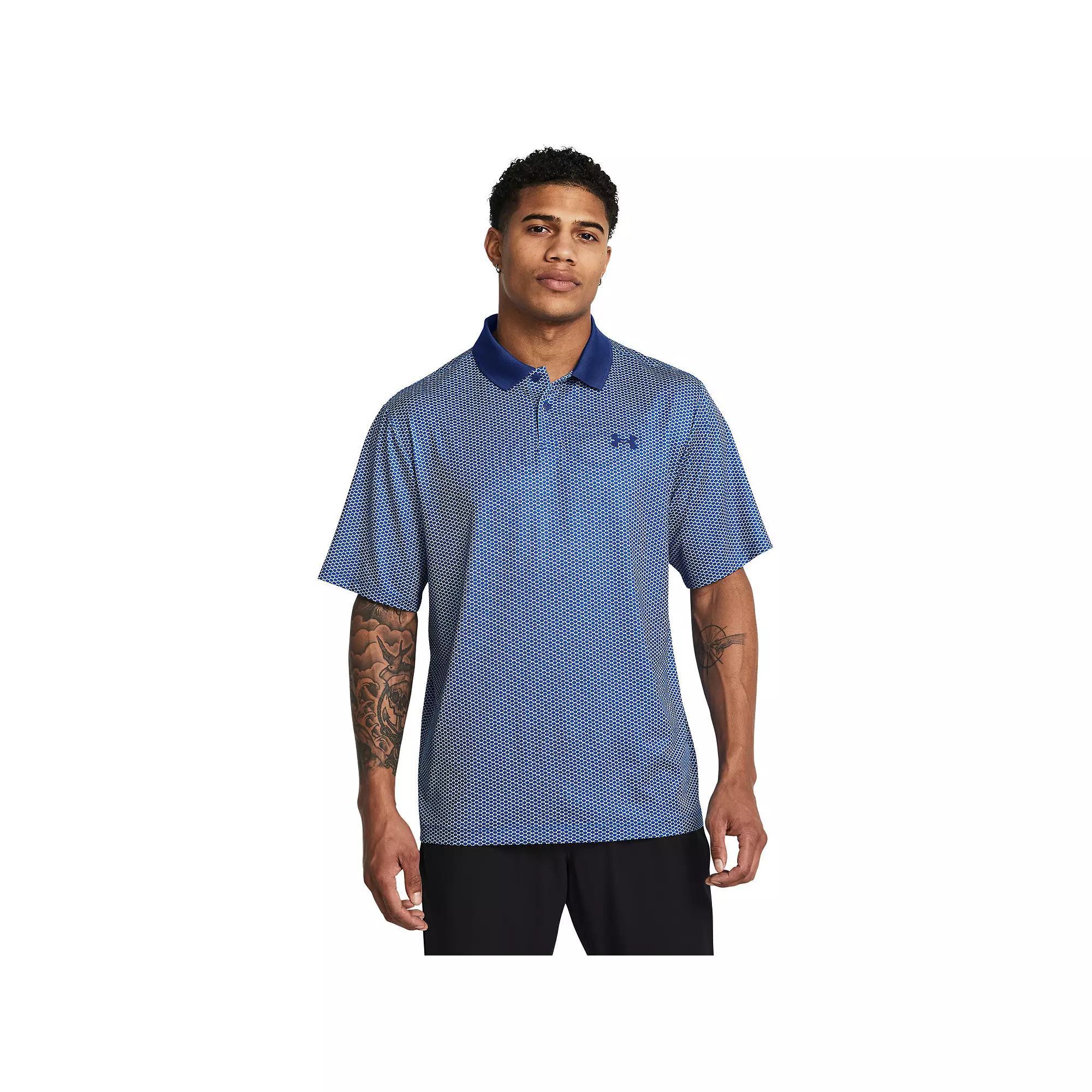 Men's Under Armour Matchplay Printed Polo, Size: Medium, Blue Down Pour Product Image