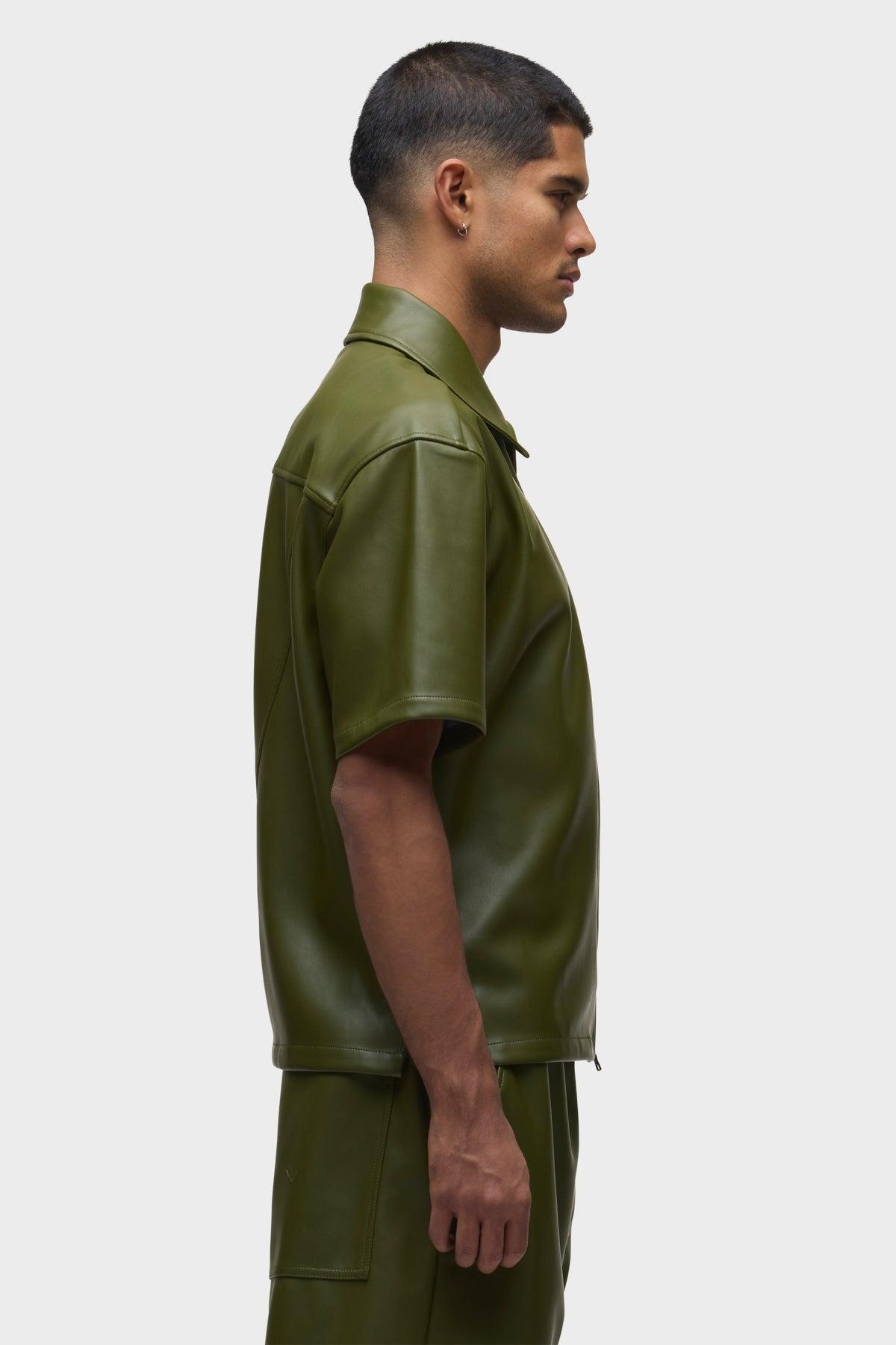 Vegan Short Sleeve Zip Shirt Male Product Image