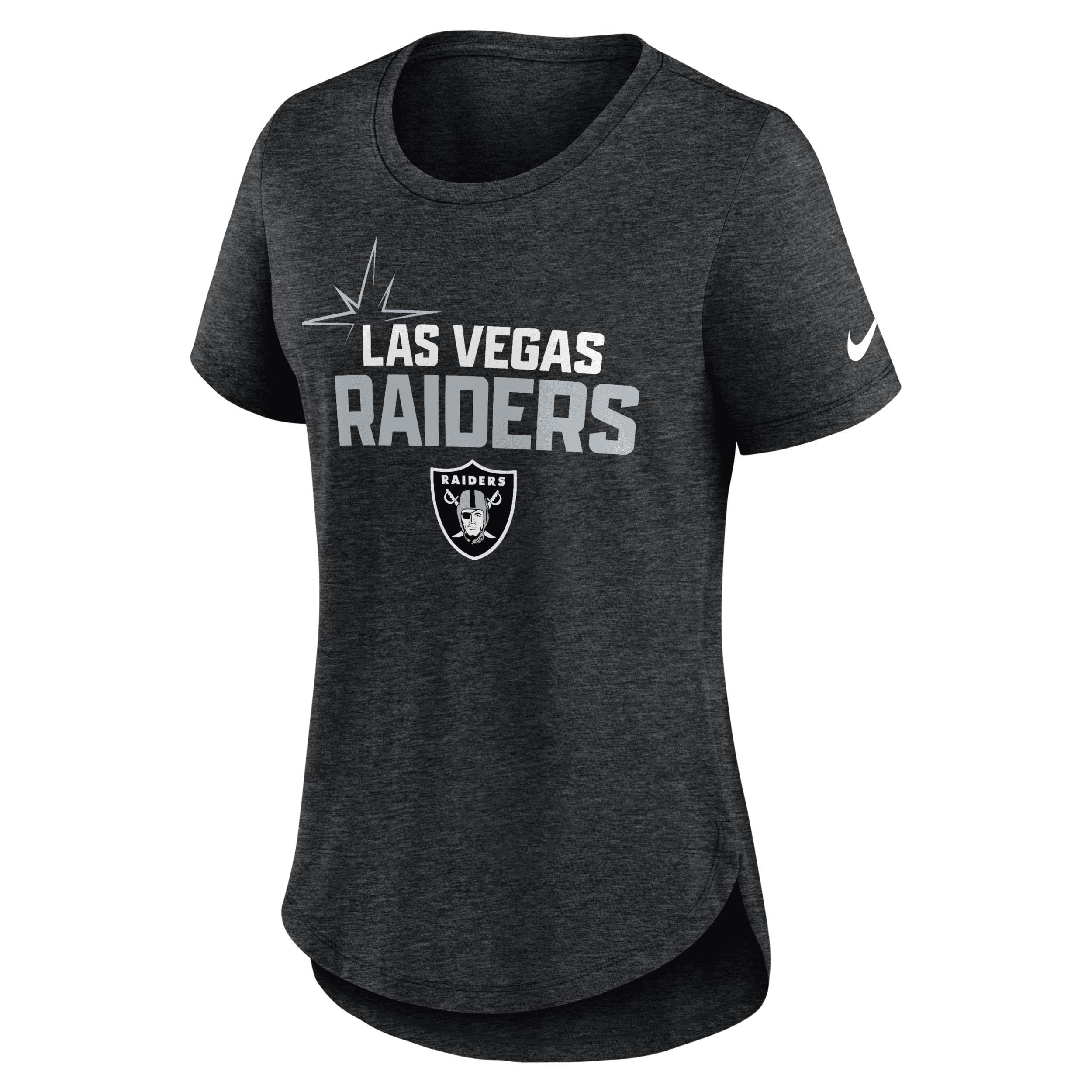 Women's Nike Heather Black Las Vegas Raiders Local Fashion Tri-Blend T-Shirt, Size: XS, Lvr Charco Product Image
