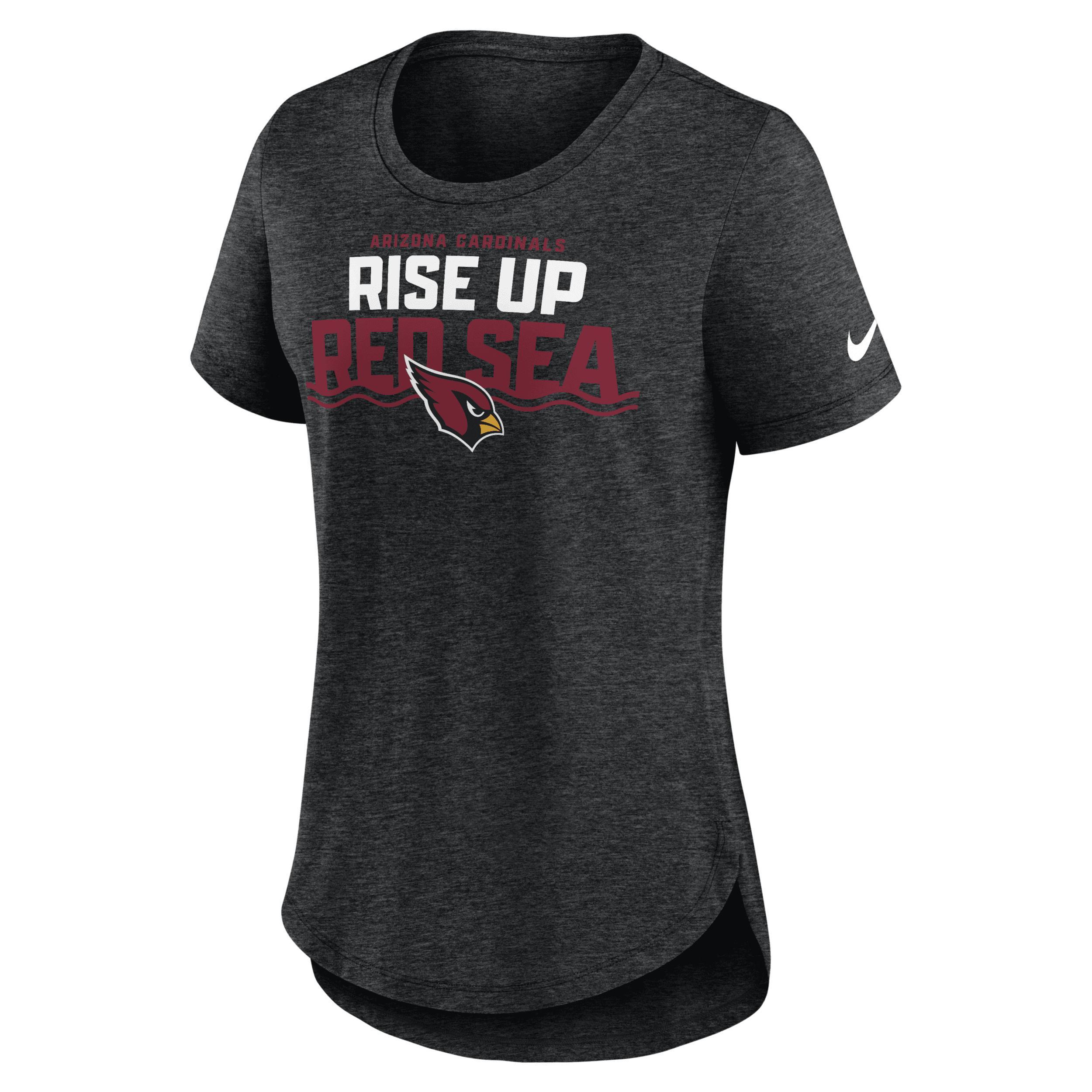 Women's Nike Heather Black Arizona Cardinals Local Fashion Tri-Blend T-Shirt, Size: Medium, Charco Product Image