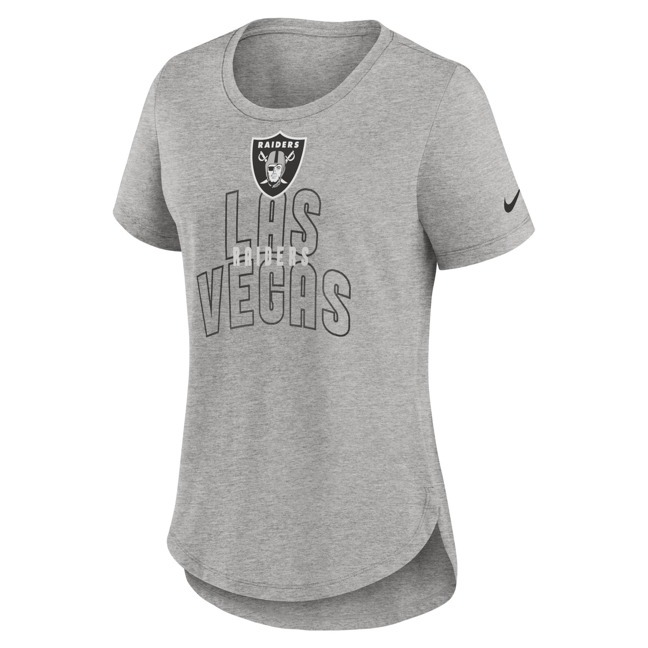 Women's Nike Heather Gray Las Vegas Raiders Fashion Tri-Blend T-Shirt, Size: Small, Lvr Grey Product Image