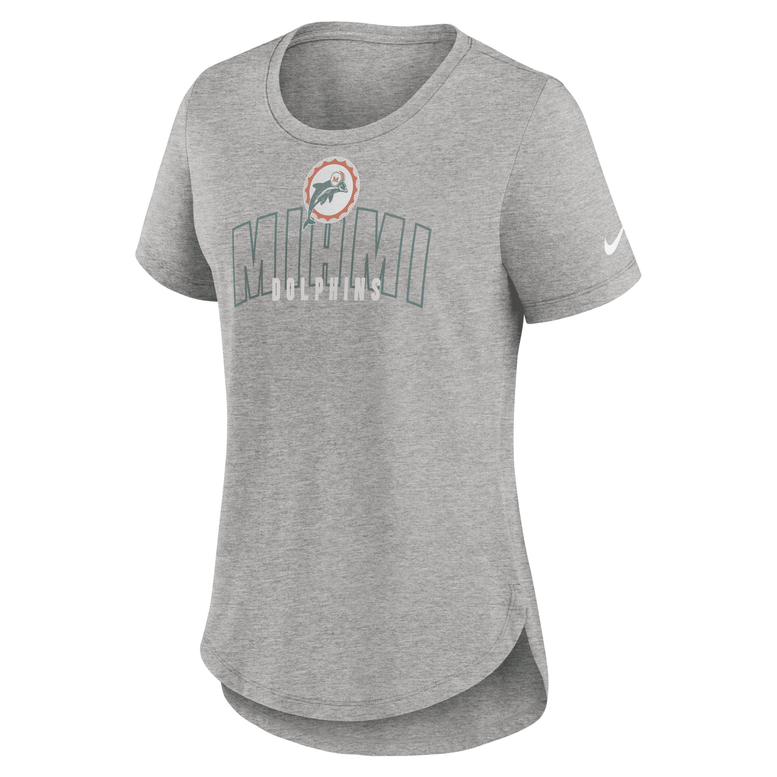 Women's Nike Heather Gray Las Vegas Raiders Fashion Tri-Blend T-Shirt, Size: Small, Lvr Grey Product Image
