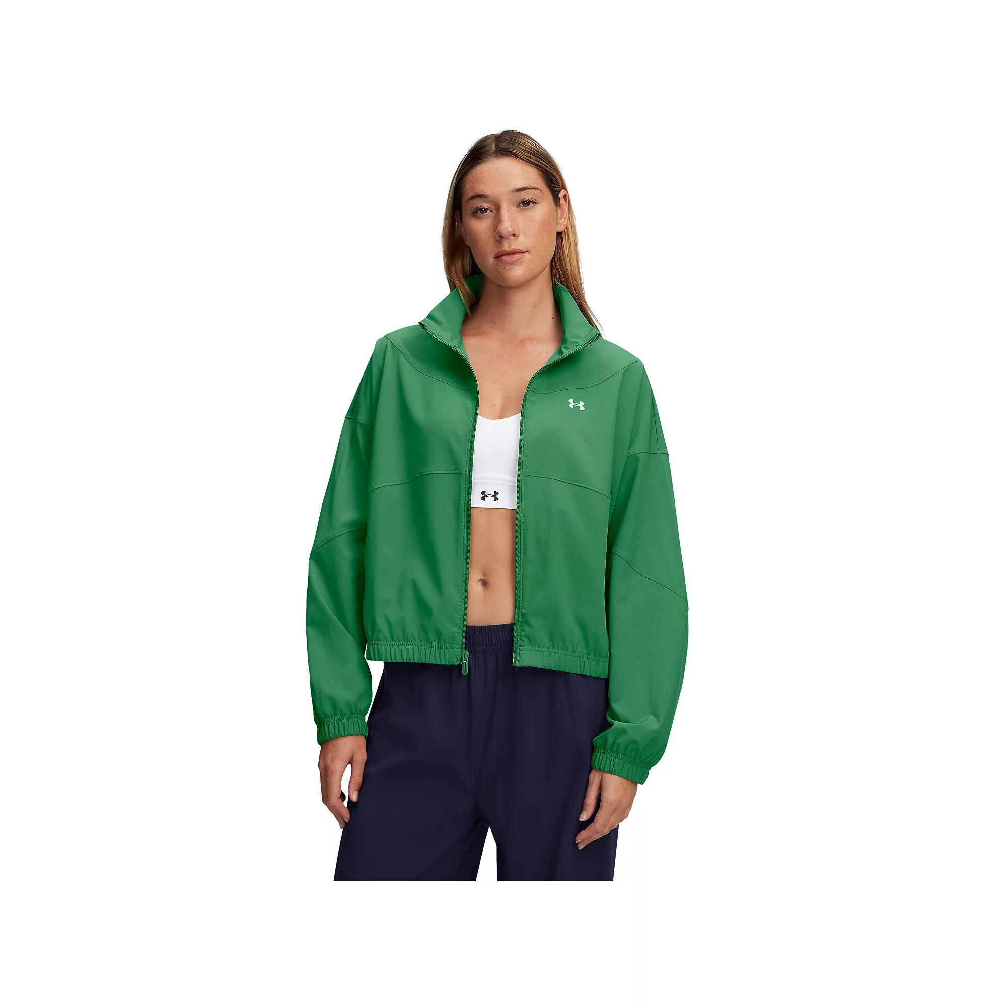 Women's Under Armour Rival Woven Jacket, Size: XXL, Multi Kelly Green Product Image