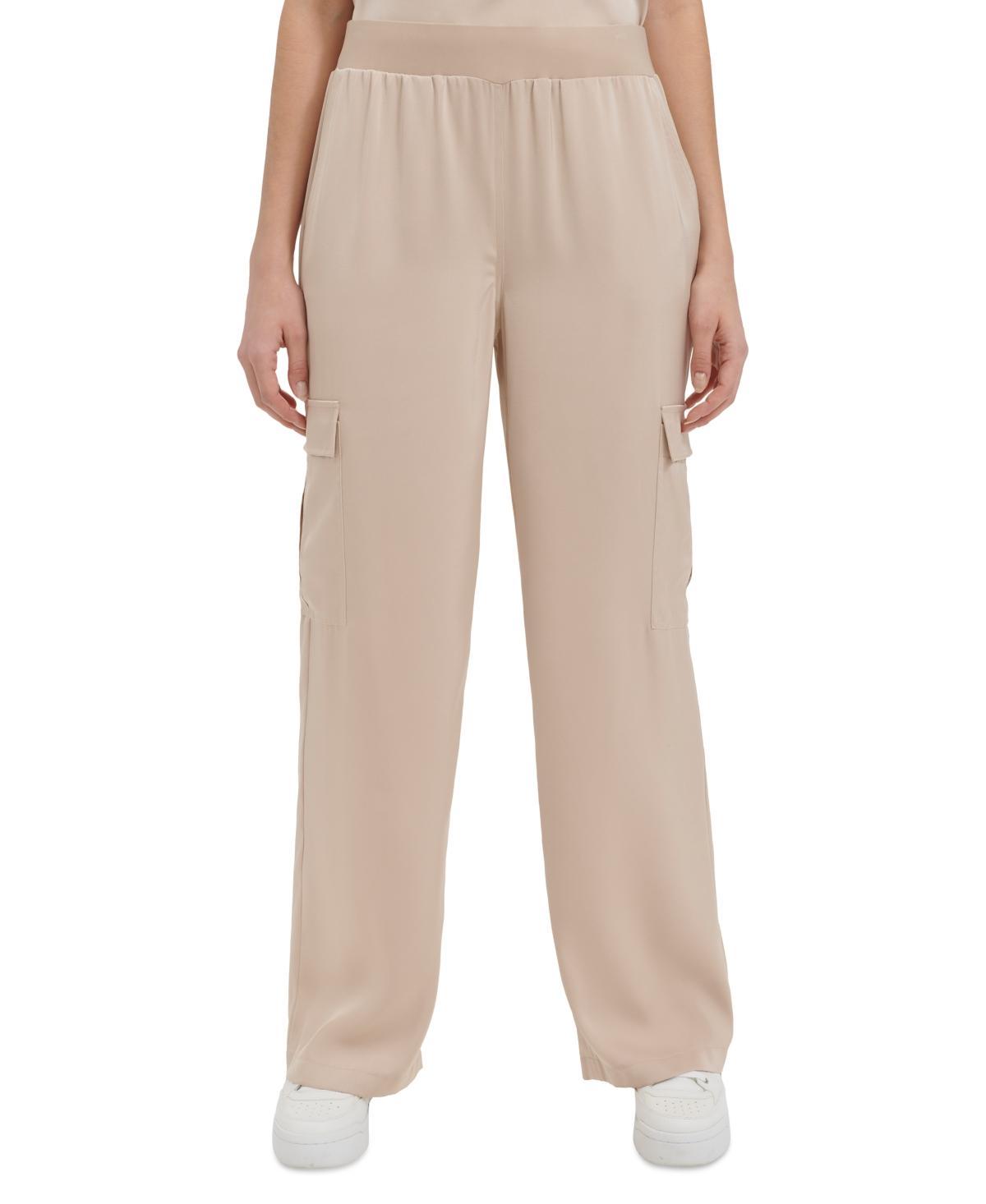 Calvin Klein Womens Satin Cargo Pants Product Image