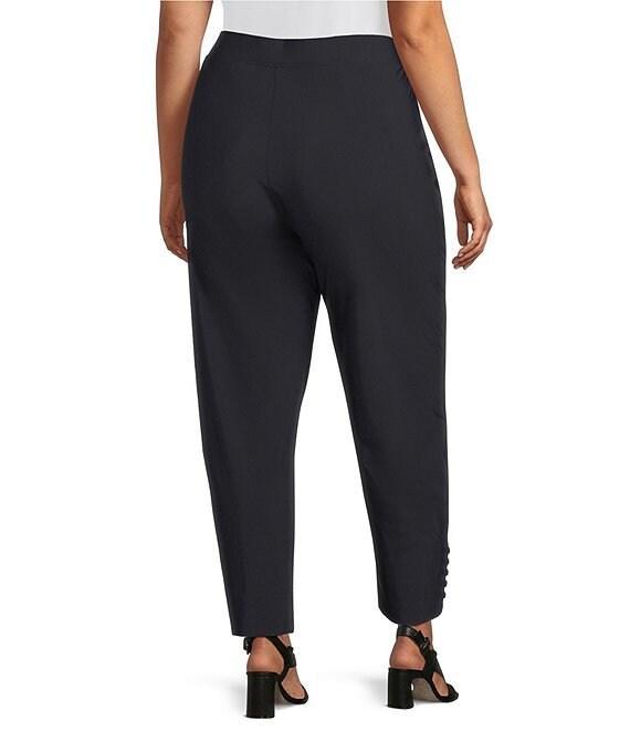 IC Collection Plus Size Slim Stretch Knit Cropped Pants Product Image