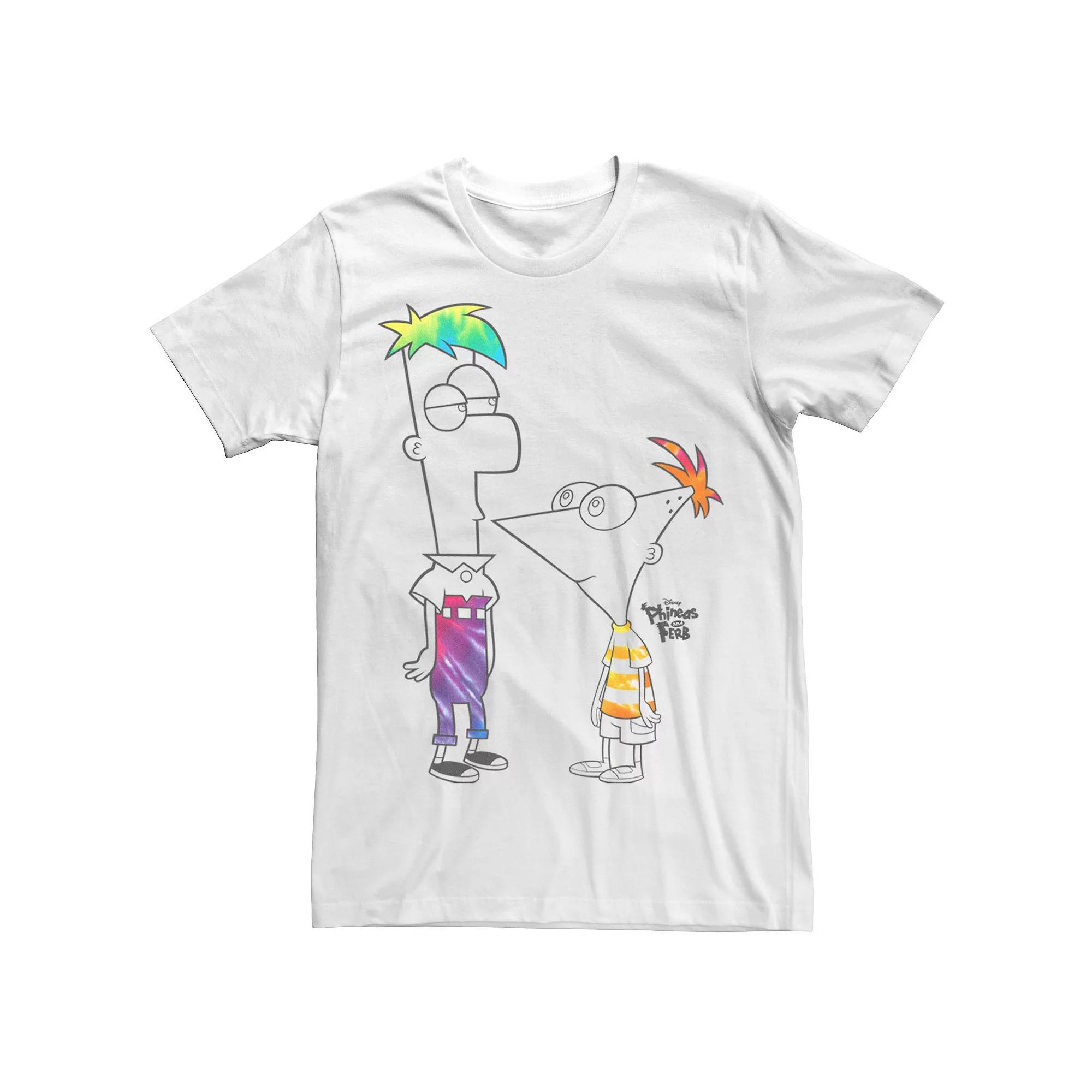 Big & Tall Disney Phineas And Ferb Boys Of Tie Dye Tee, Men's, Size: 3XL, White Product Image