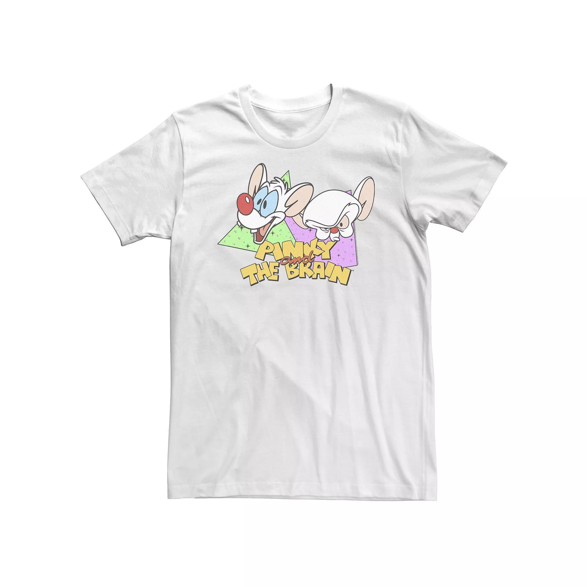 Big & Tall Pinky And The Brain Retro Portrait Logo Tee, Men's, Size: XL Tall, White Product Image