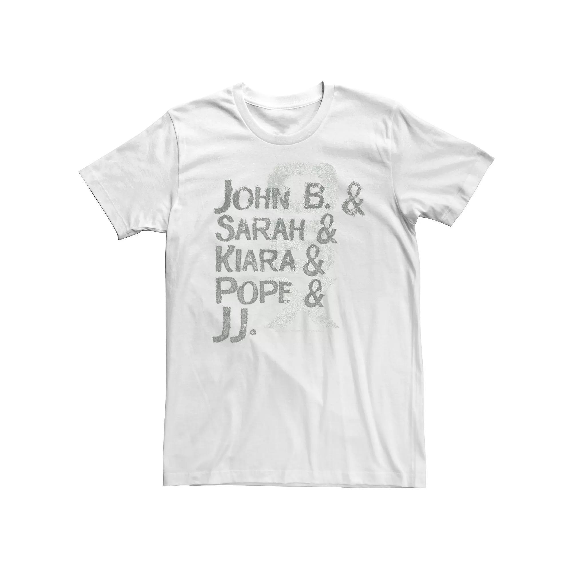 Big & Tall Outer Banks Distressed Name Stack Tee, Men's, Size: 4XLT, White Product Image