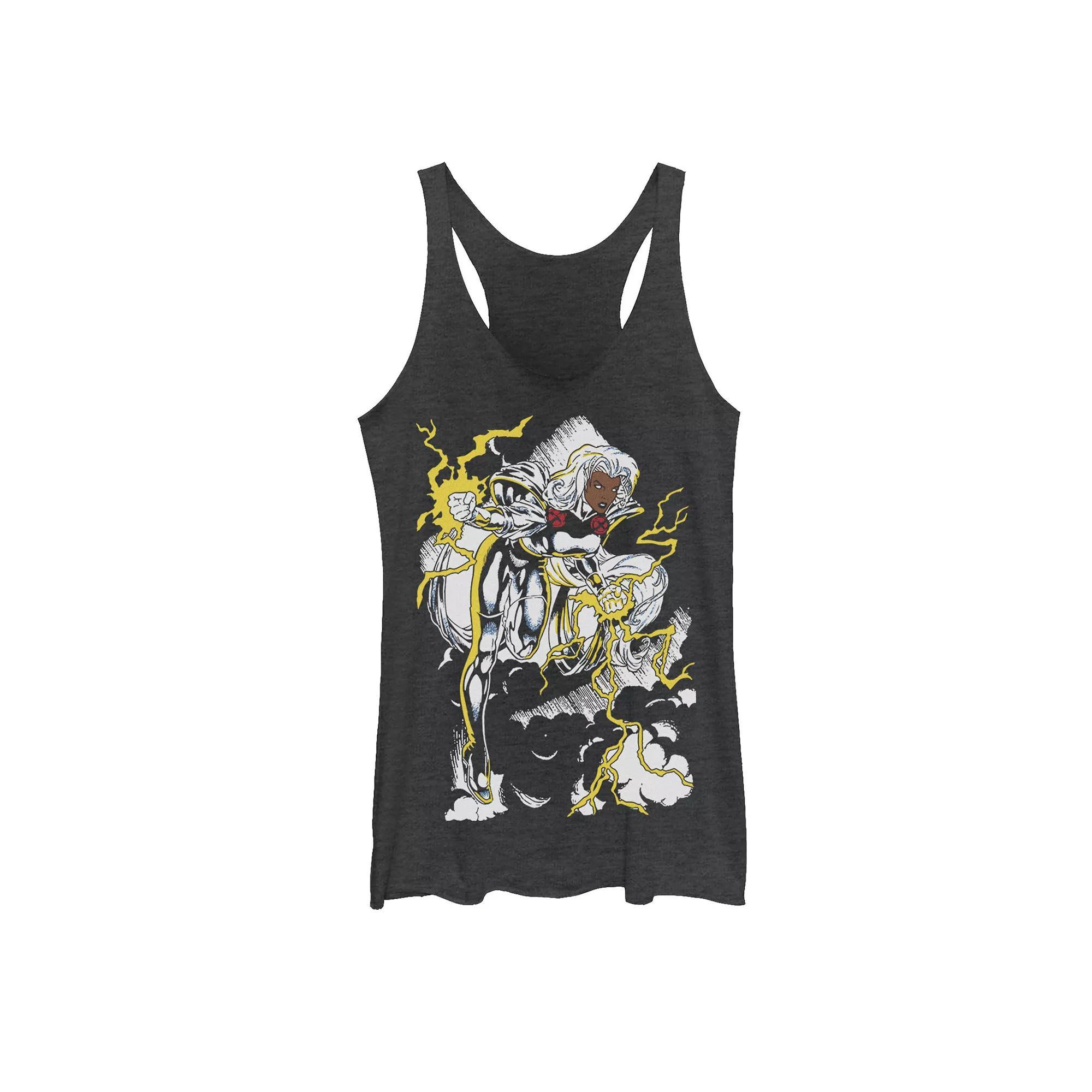 Juniors' Marvel X-Men Storm Action Pose Retro Tank Top, Girl's, Size: Medium, Black Grey Product Image