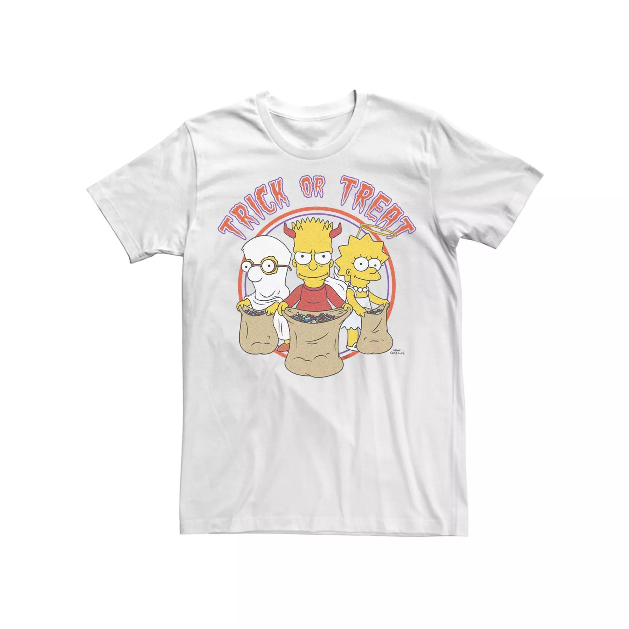 Men's The Simpsons Halloween Milhouse Bart Lisa Trick or Treat Costumes Tee, Size: XXL, White Product Image