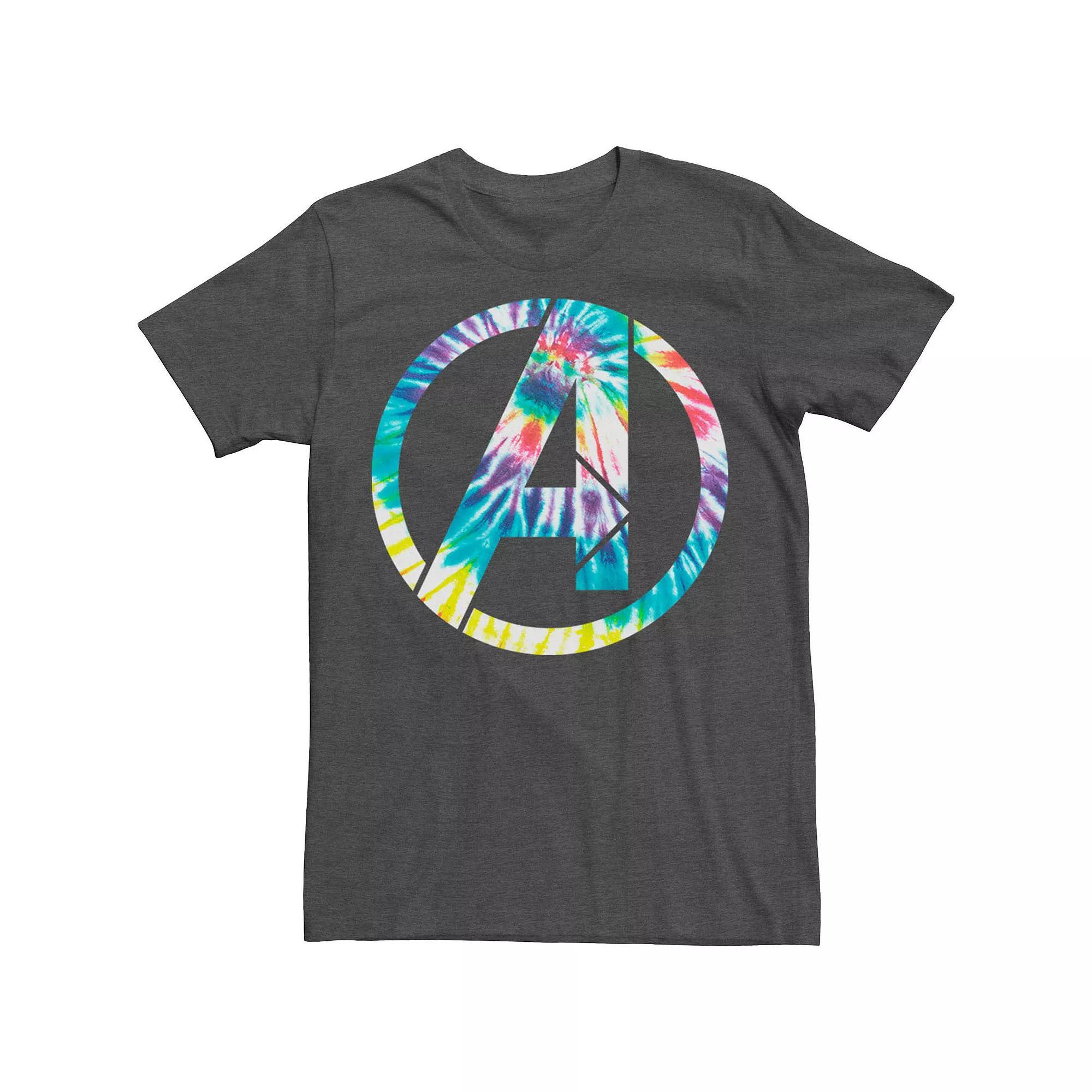 Big & Tall Marvel Avengers Tie Dye A Symbol Tee, Men's, Size: Large Tall, Grey Heather Product Image