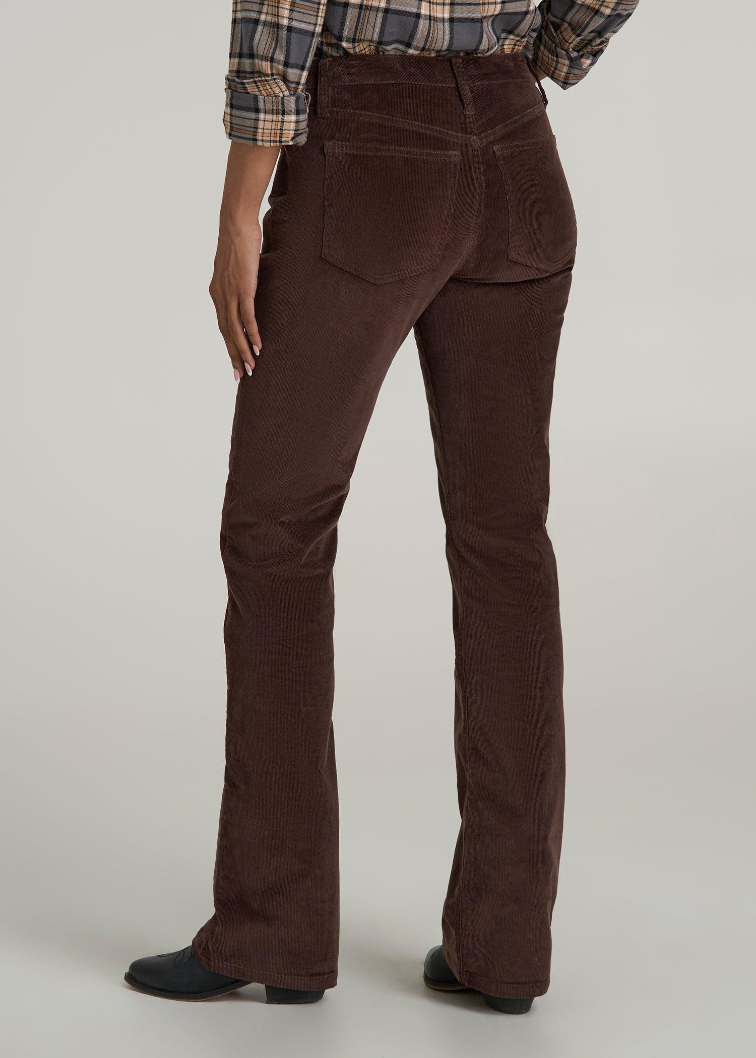 Mid Rise Mini Bootcut Tall Corduroy Pants for Women in Espresso Product Image