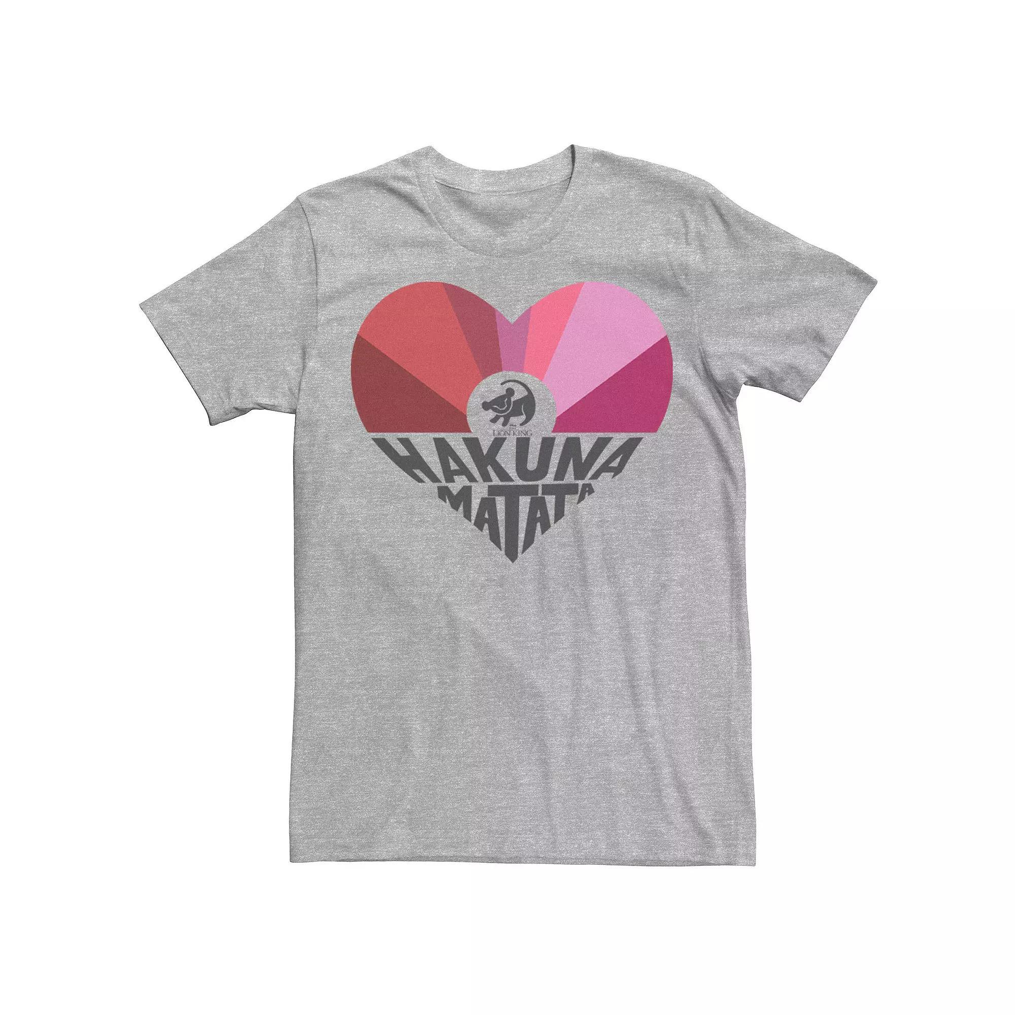Disney's The Lion King Simba Hakuna Matata Heart Men's Tee, Size: Small, Athletic Grey Product Image