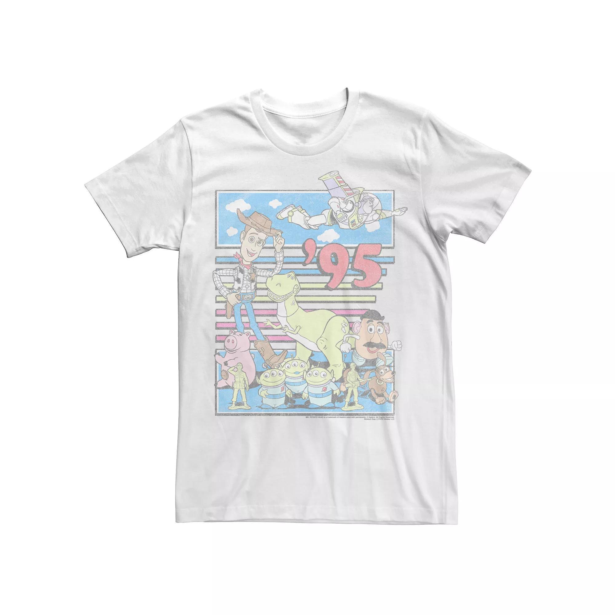 Disney / Pixar's Toy Story Men's 95 Retro Distressed Colorful Tee, Size: XL, White Product Image
