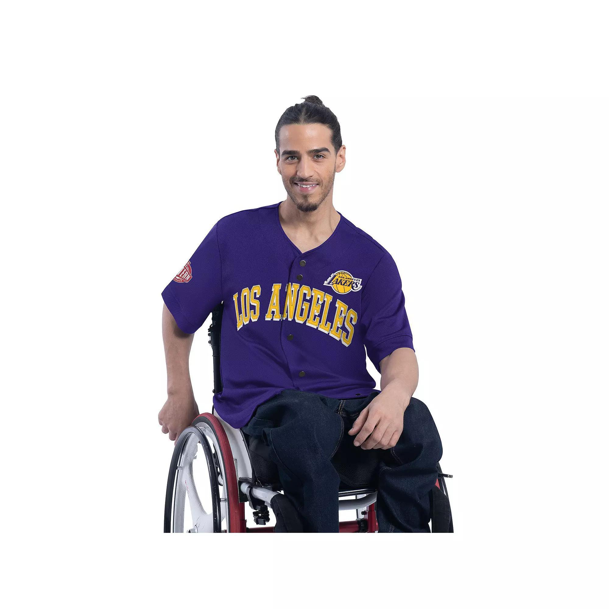 Men's G-III Sports by Carl Banks Purple Los Angeles Lakers Adaptive Star Player Fashion Baseball Jersey, Size: XL Product Image