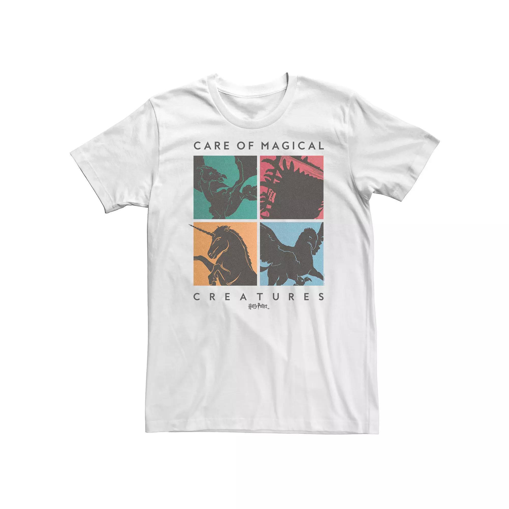 Big & Tall Harry Potter Deathly Hallows 2 Care Of Magical Creatures Panel Tee, Men's, Size: XXL Tall, White Product Image