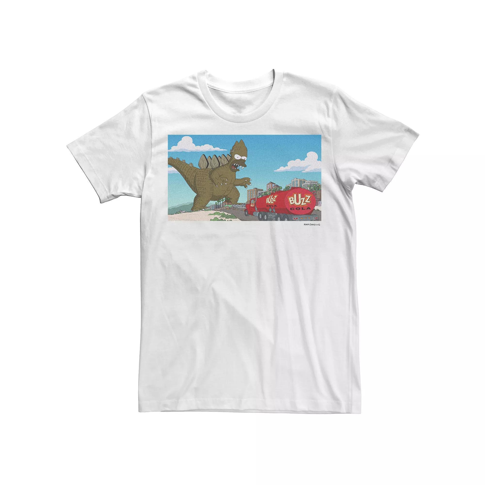 Men's The Simpsons Godzilla Homer Portrait Tee, Size: XL, White Product Image