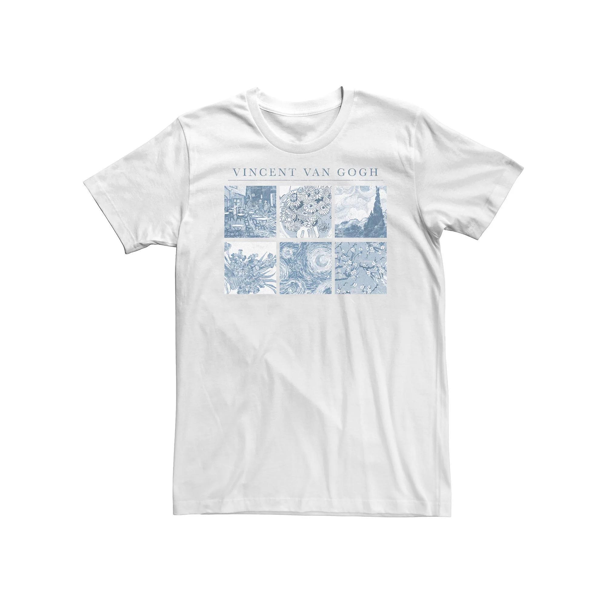 Big & Tall Trendy Vincent Van Gogh Blue Panels Graphic Tee, Men's, Size: 4XL, White Product Image