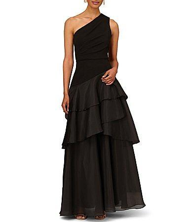 Aidan Mattox One Shoulder Tiered Gown Product Image