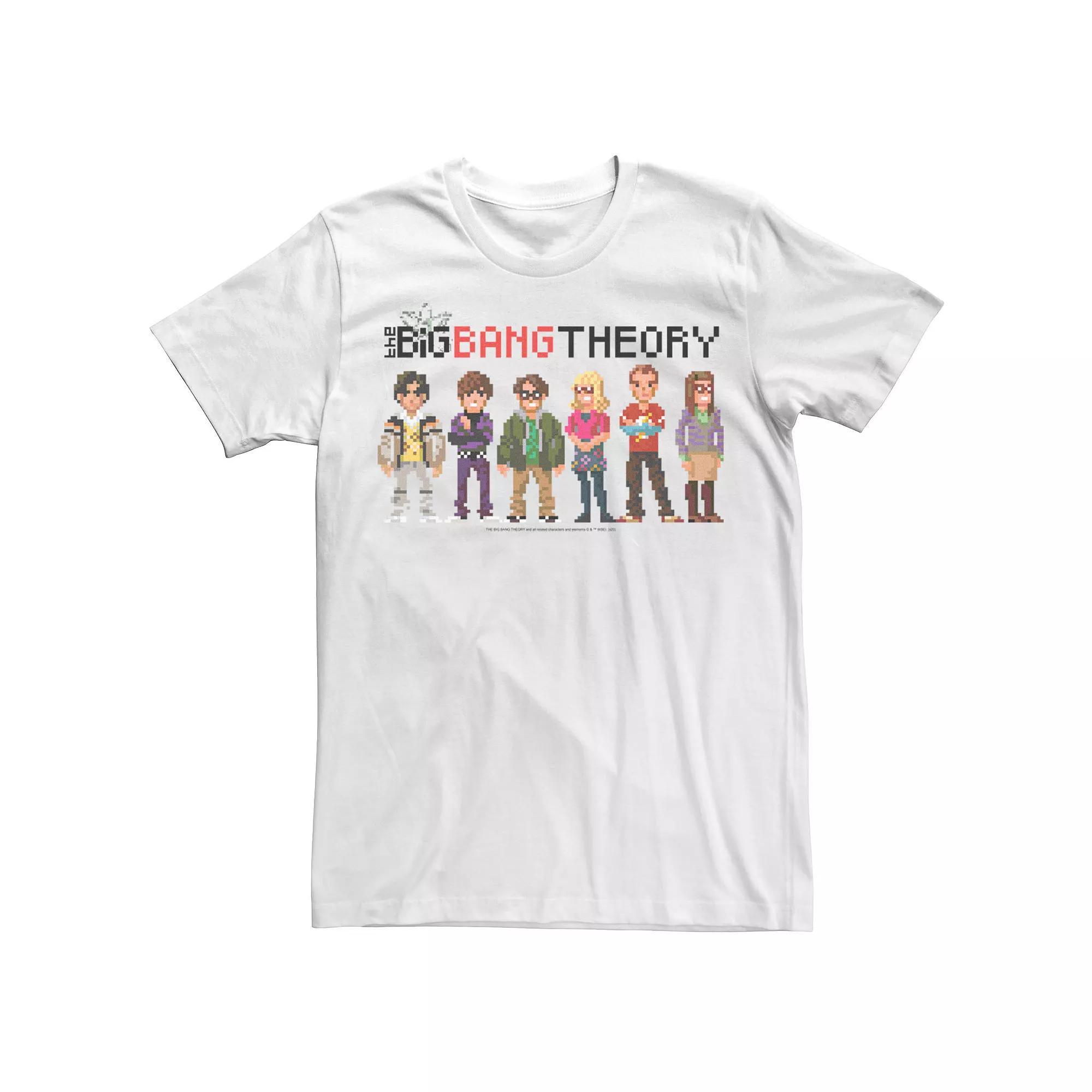 Men's The Big Bang Theory Group Shot Pixels Tee, Size: 3XL, White Product Image