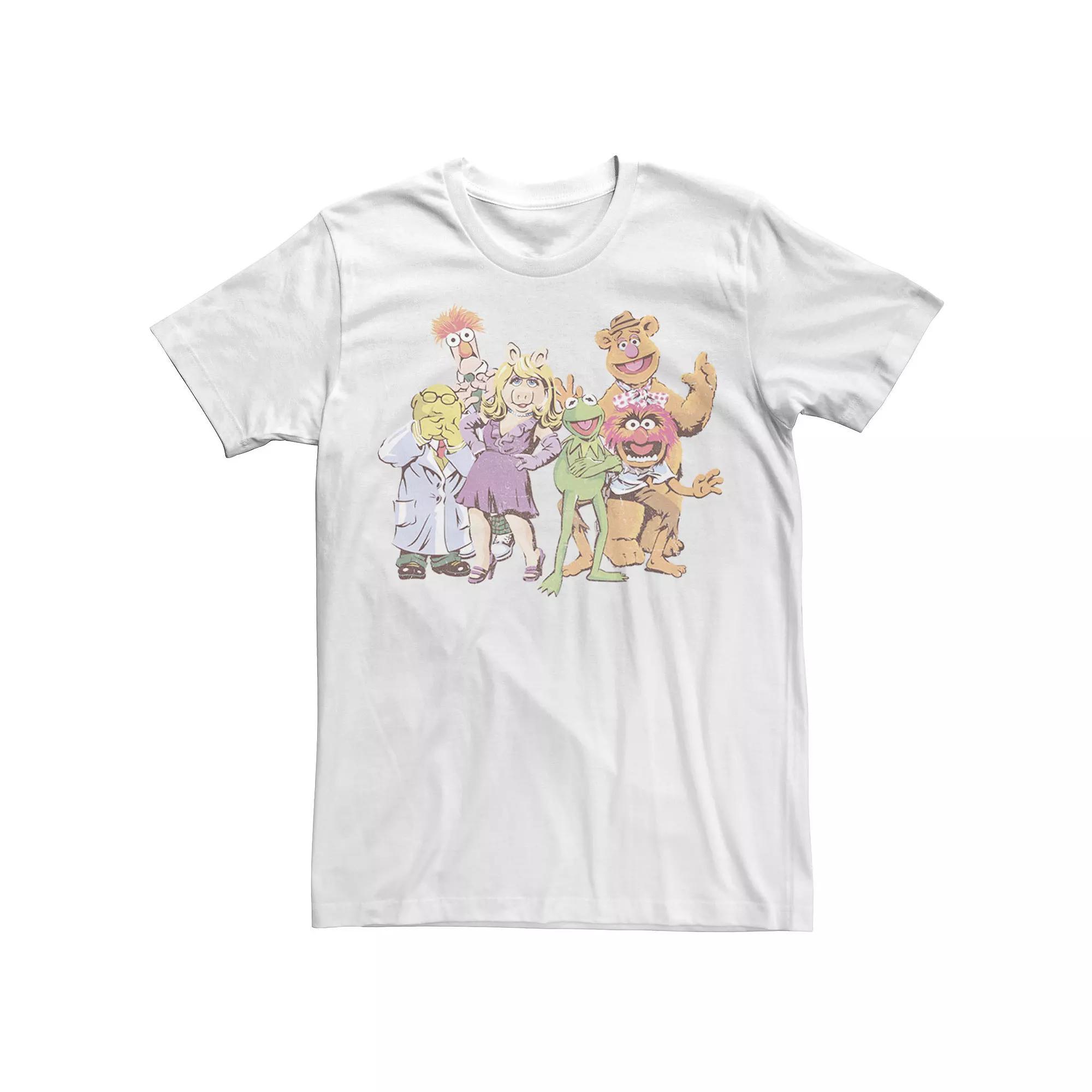 Big & Tall Disney Muppets Group Shot Illustrated Tee, Men's, Size: 3XL, White Product Image