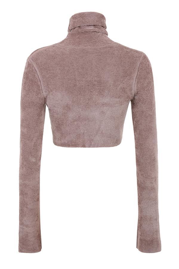 Suri  rose chenille cropped top - sale Product Image