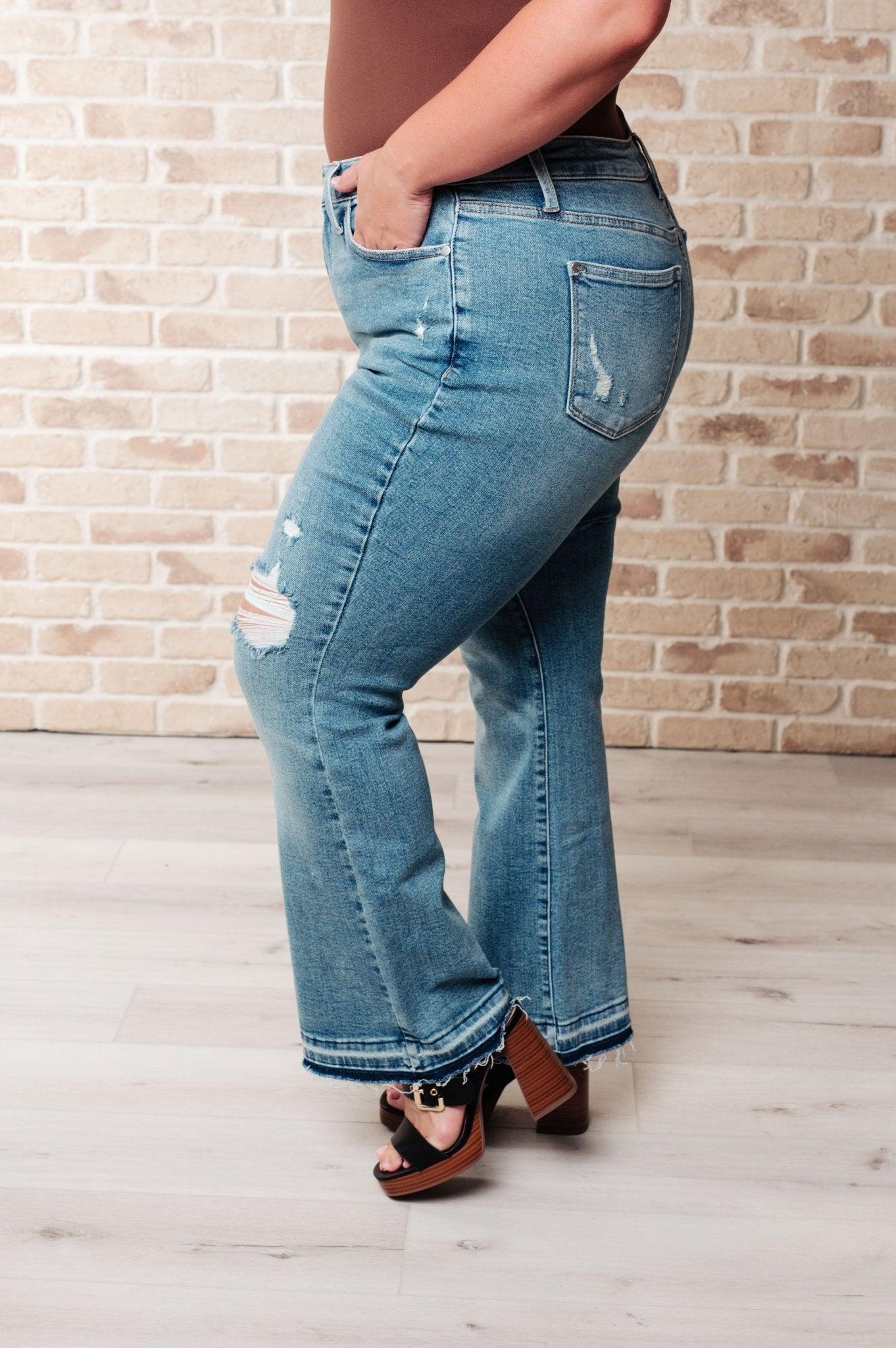 Bentli High Rise Side Tie Denim Skort in Black (Online Exclusive) Product Image