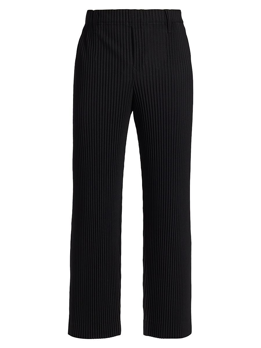 Mens Basic Straight-Fit Pleated Pants Product Image