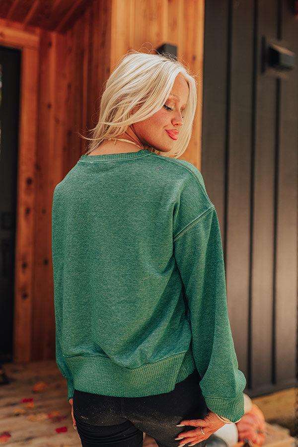 Cool Mornings Vintage Wash Sweatshirt in Olive Product Image