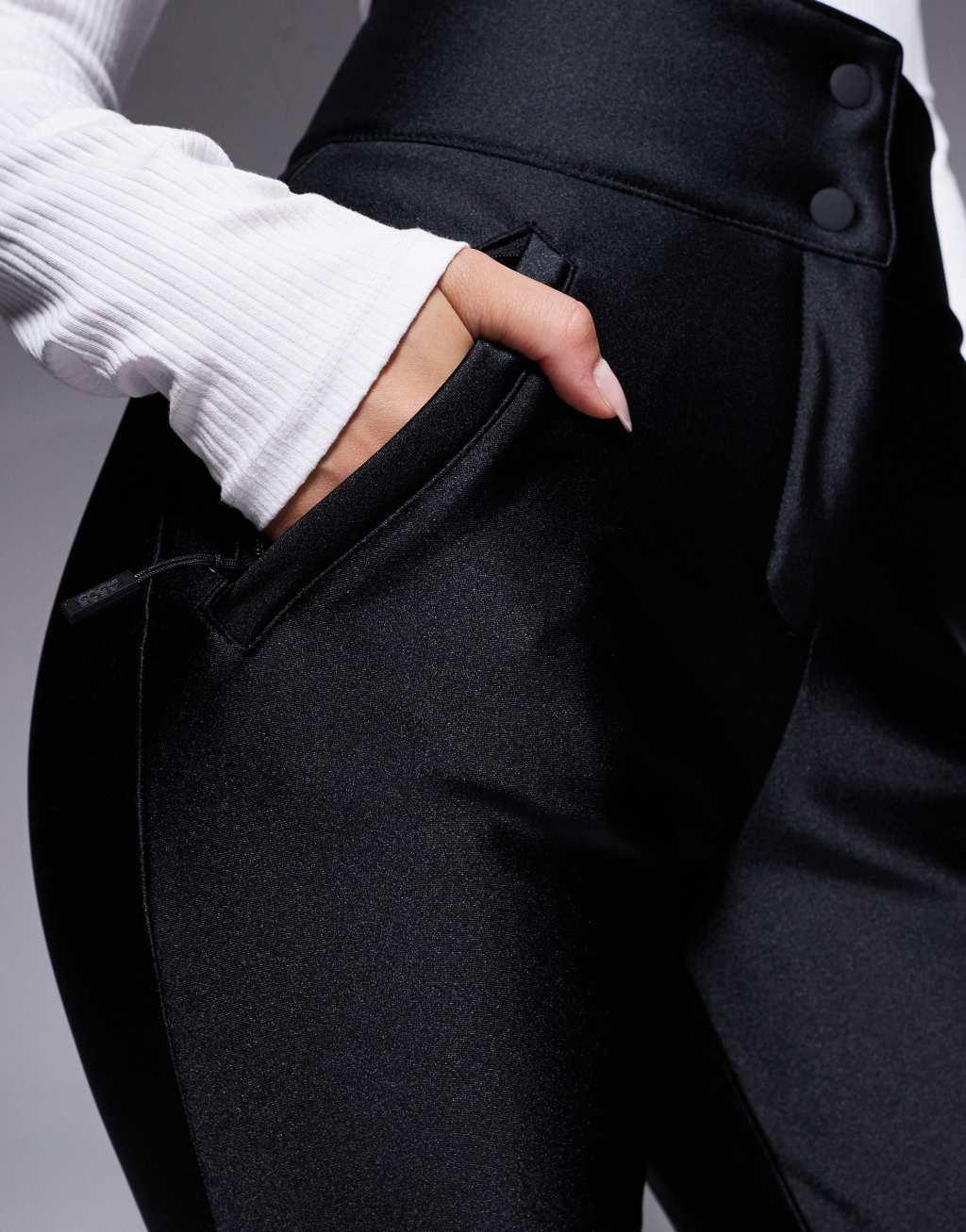 4505 Hourglass Ski soft shell water repellent skinny ski pants in black gloss  Product Image