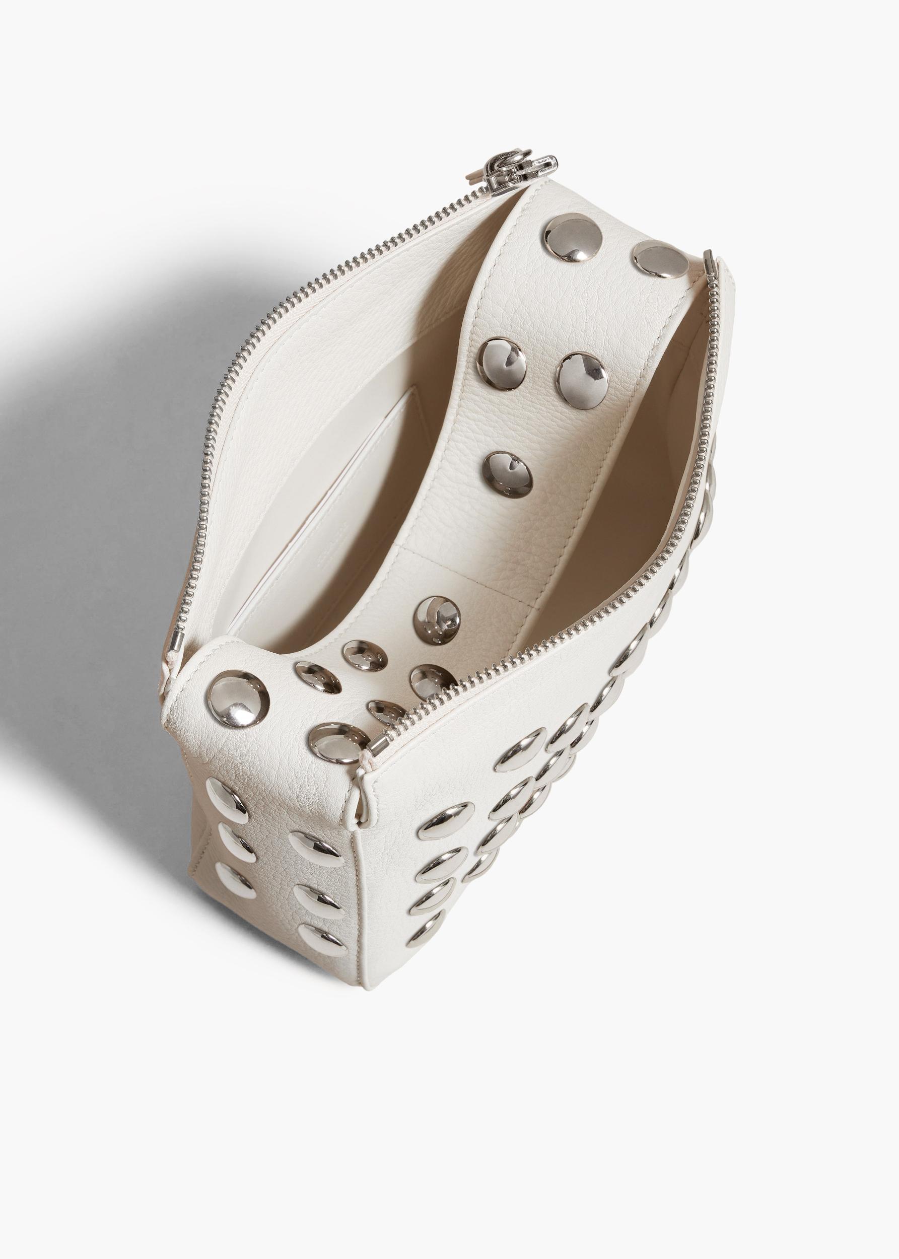 Small Elena Bag in Off-White Leather with Studs Product Image