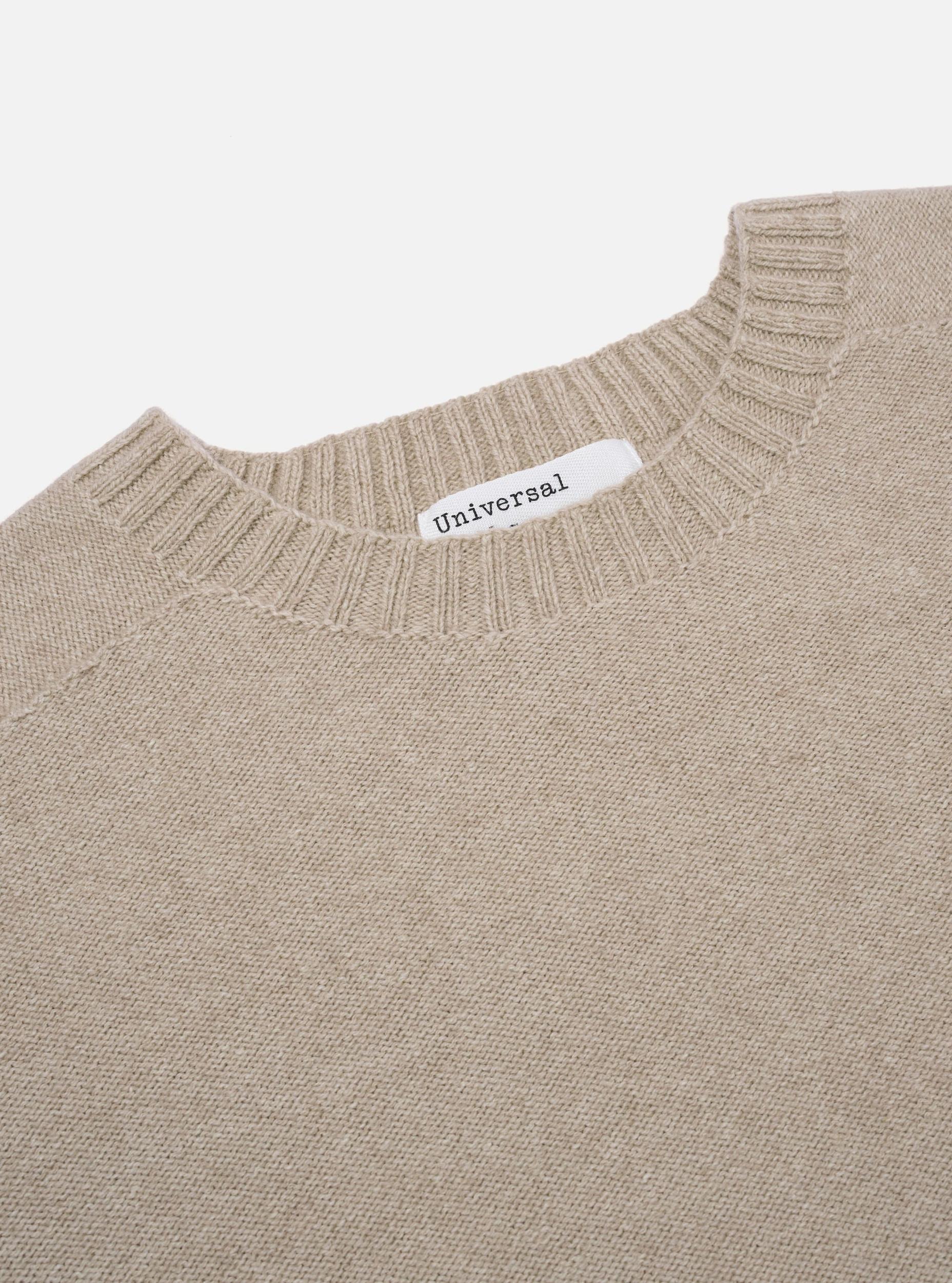 Universal Works Seamless Crew in Sand Coast Knit Product Image