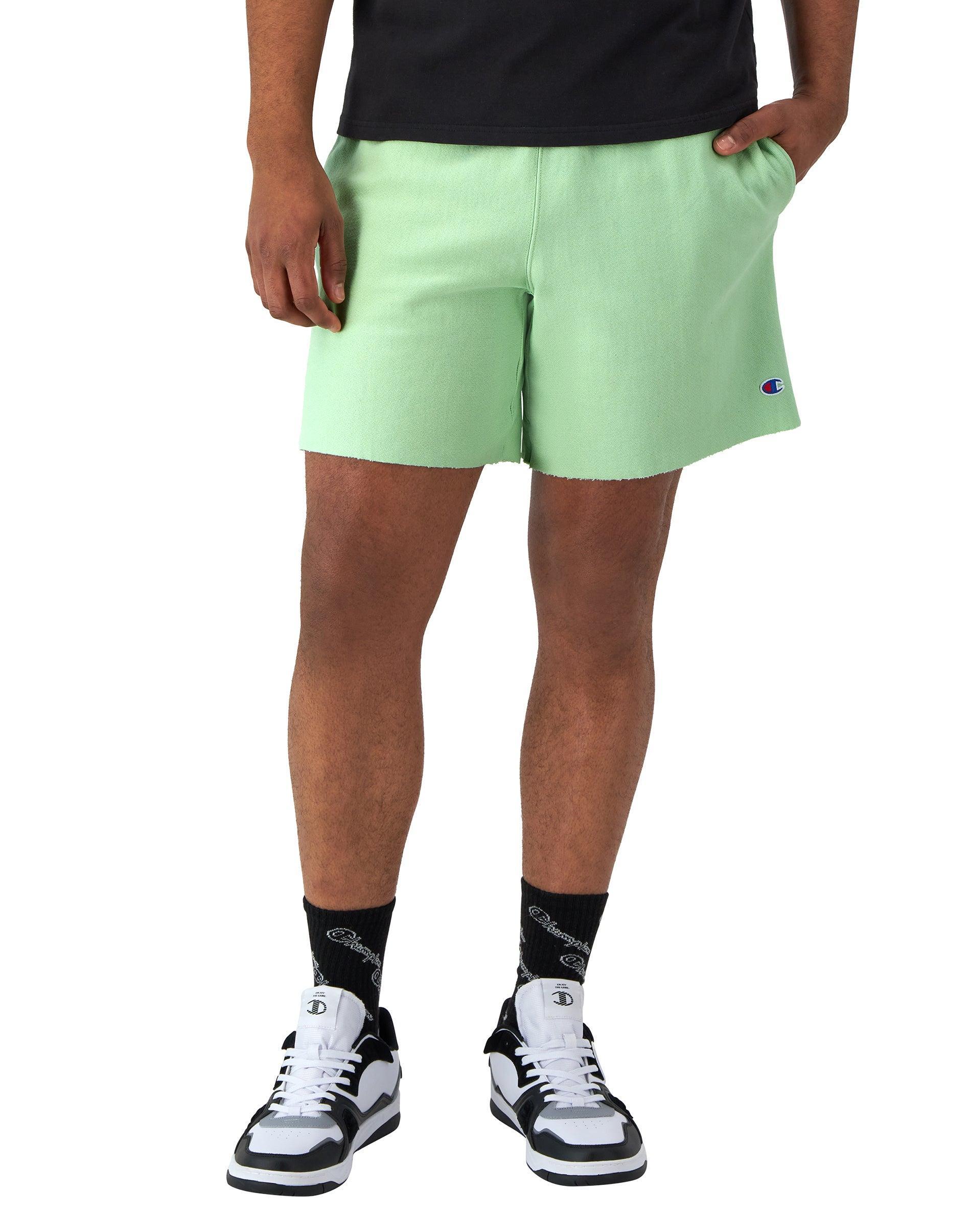 Mens Champion Reverse Weave Cut-Off Shorts, Relay, Superior Sports Label, 7 Washed Sandstone Green L Product Image