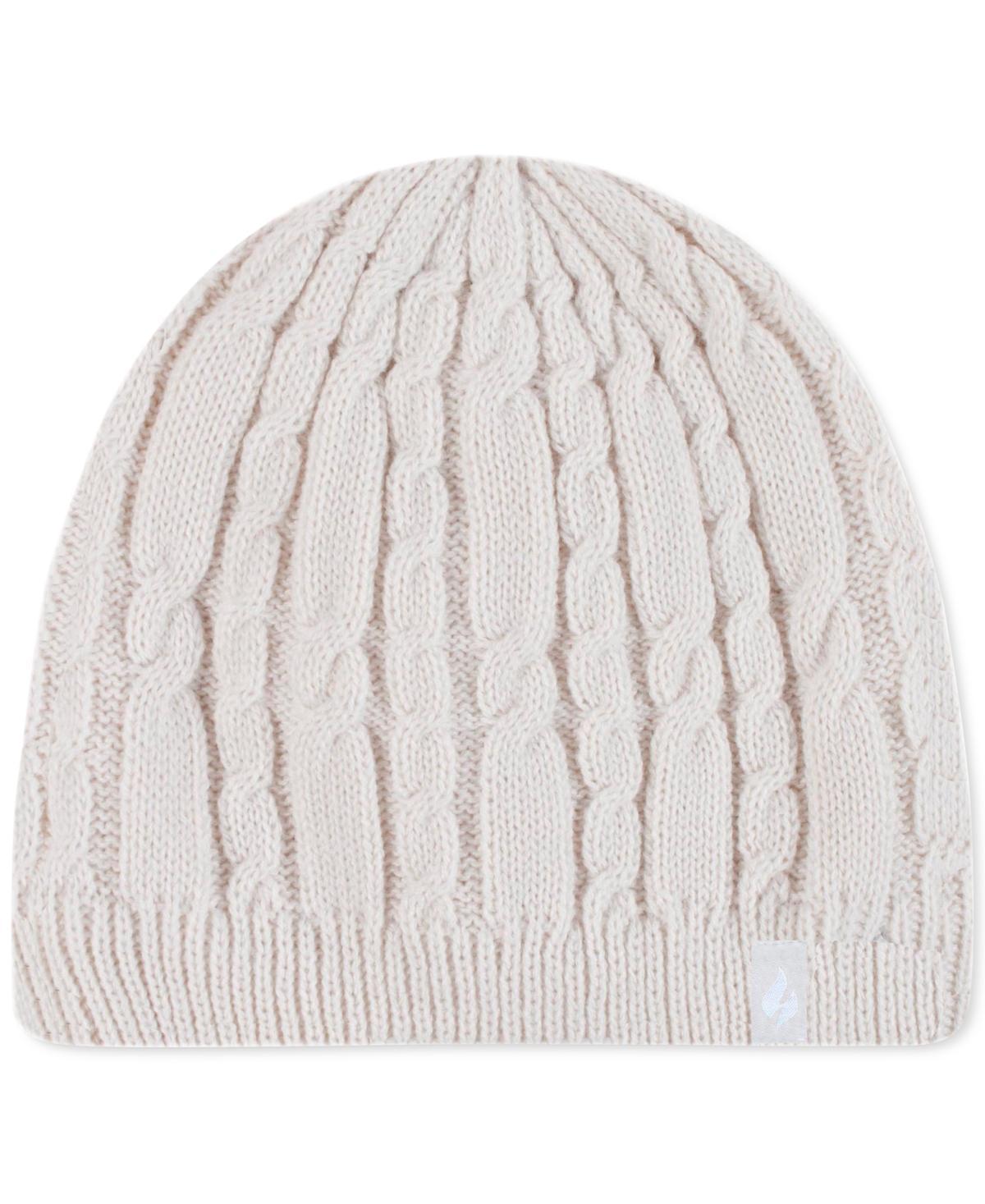 Women's Heat Holders Heatweaver Lined Cable Knit Beanie, Blue Product Image