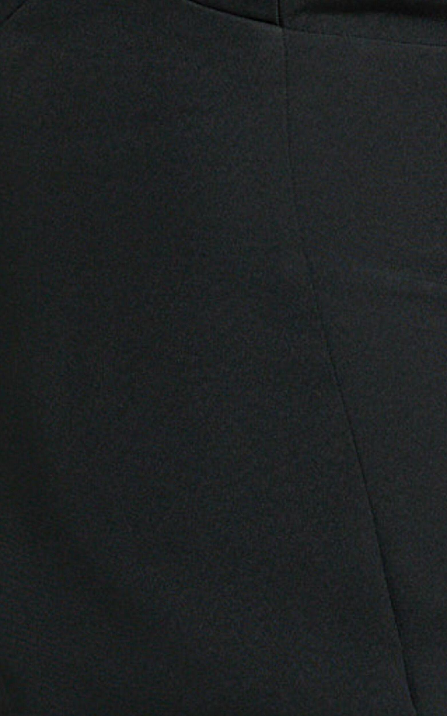 Lauren Maxi Dress - Plunge Halterneck High Split Dress in Black Product Image