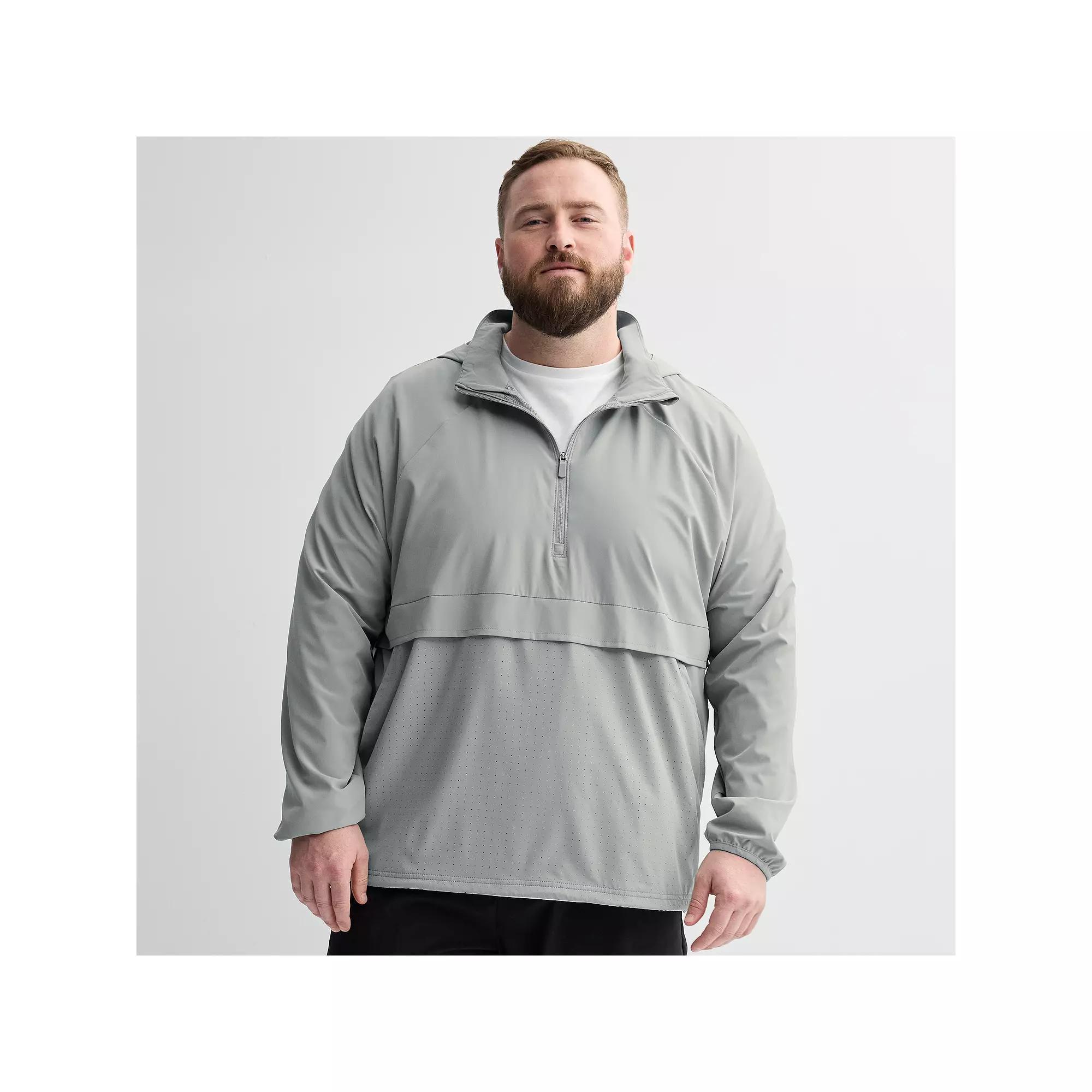 Big & Tall Tek Gear Lightweight Hooded Quarter Zip Jacket, Mens Product Image
