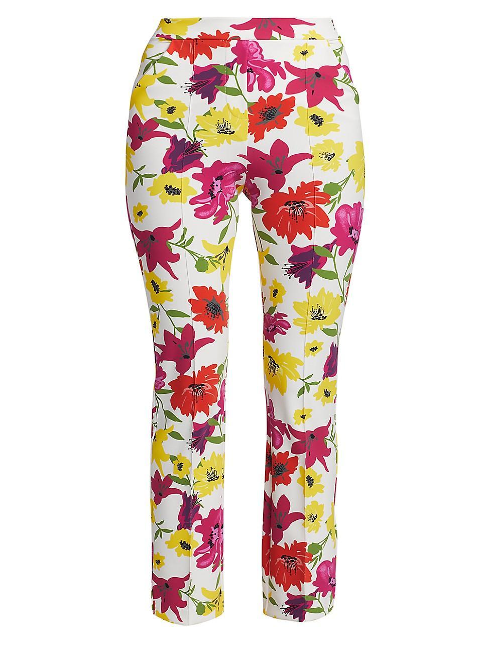 Womens Nuccia Floral Stretch Crop Pants Product Image