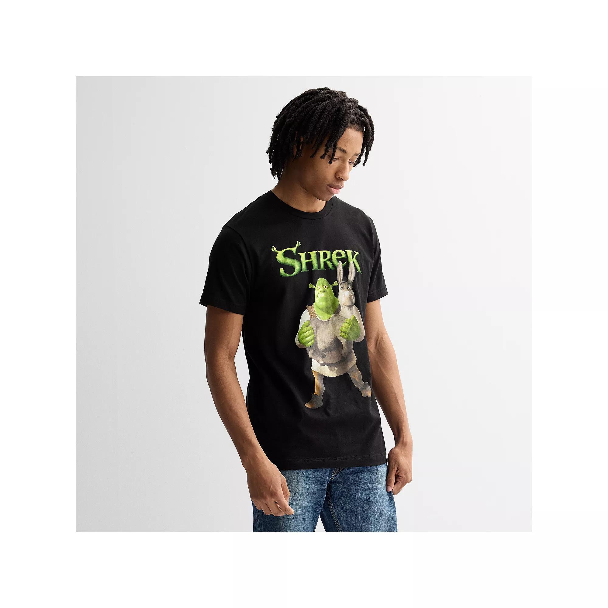 Men's Shrek & Donkey Short Sleeve Tee, Size: Medium, Black Product Image