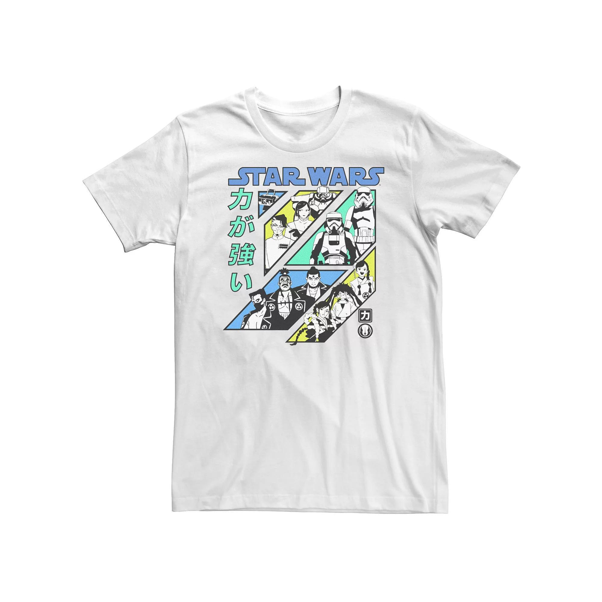 Big & Tall Star Wars: Visions Kanji Slant Panels Tee, Men's, Size: XL Tall, White Product Image