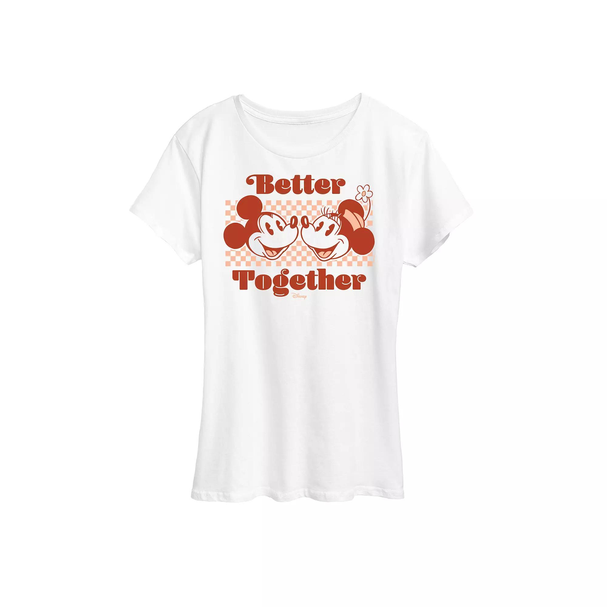 Disneys Mickey & Minnie Mouse Plus Better Together Graphic Tee, Womens Product Image