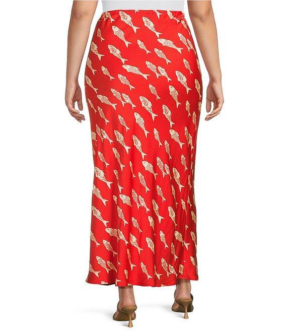 Never Fully Dressed Plus Marina Dorris Fish Print Coordinating Maxi Skirt Product Image