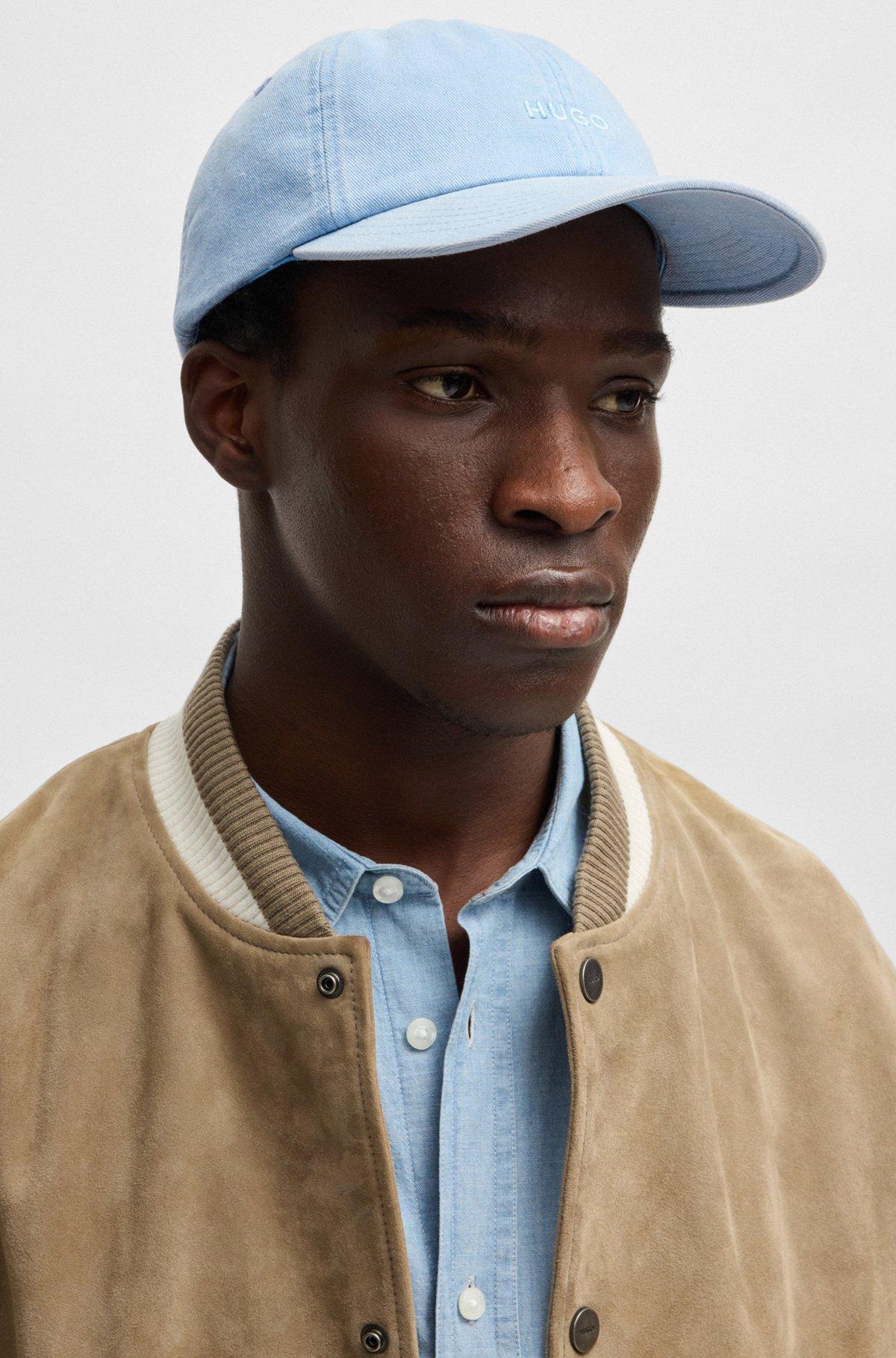 HUGO - Cotton-twill 6-panel cap with embroidered logo - Light Blue Product Image