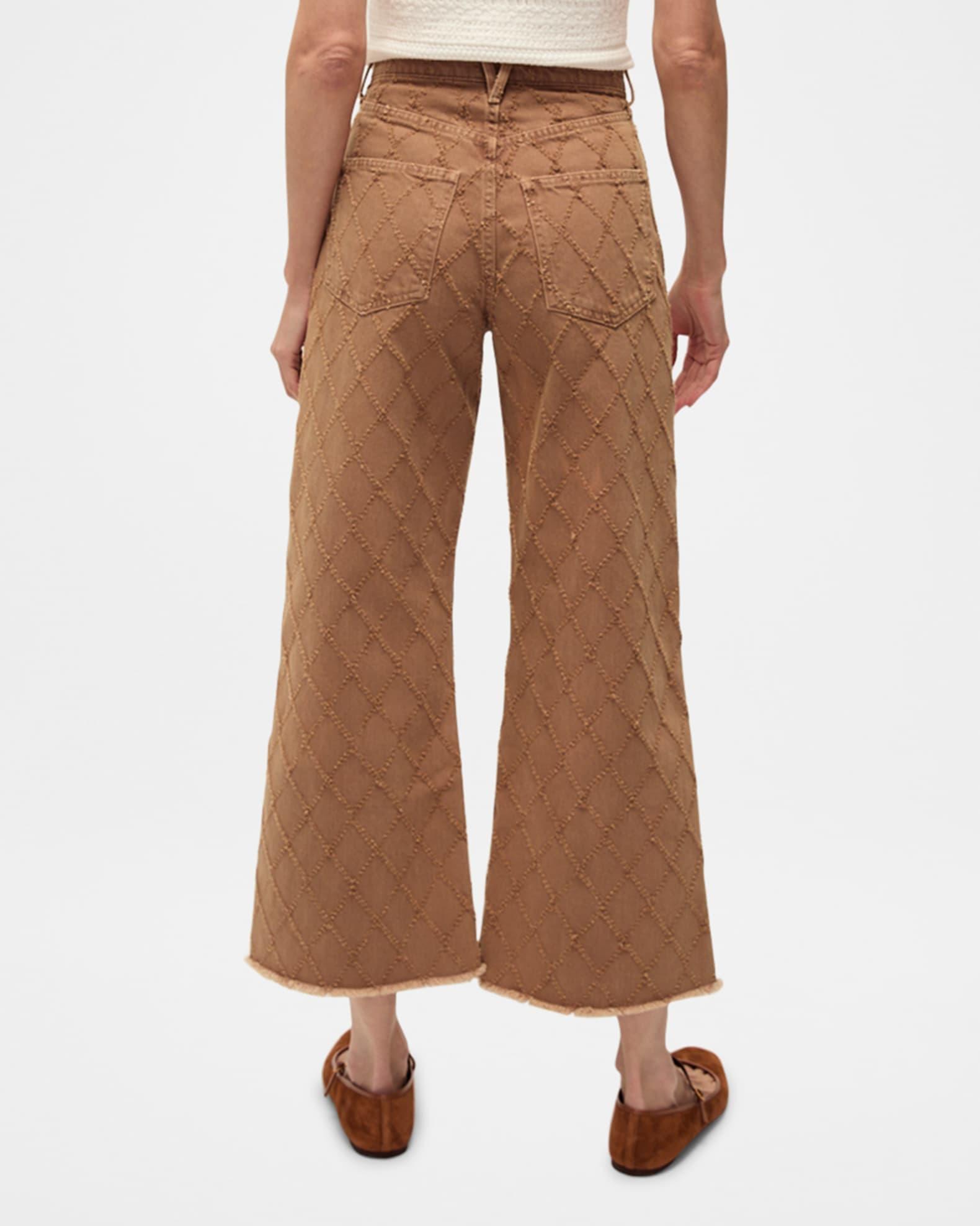 Taylor Perforated Diamond Cropped Wide Jeans Product Image