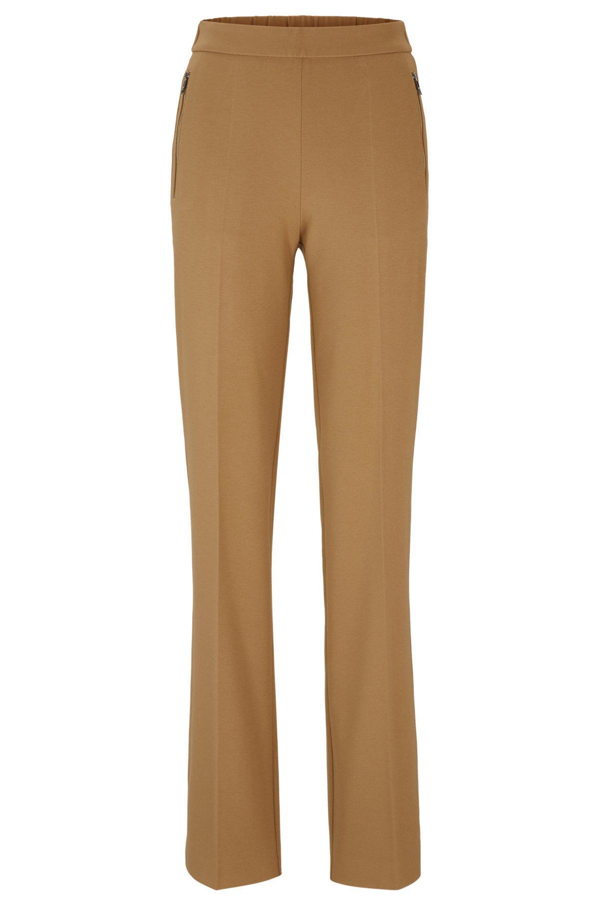 Relaxed-fit trousers with bootcut leg in stretch material Product Image