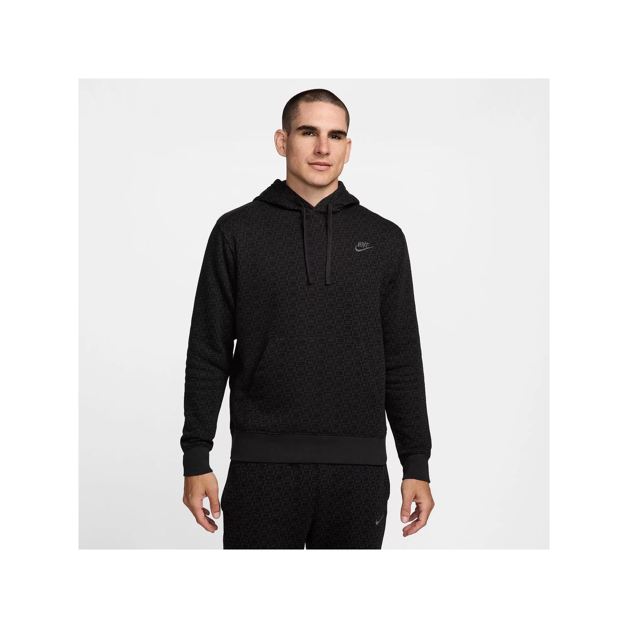 Mens Nike Sportswear Patterned Club Fleece Pullover Hoodie Product Image