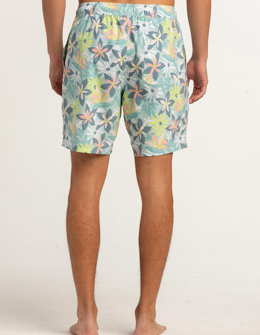BLUE CROWN Paradise Daisies Mens 7" Swim Shorts Product Image