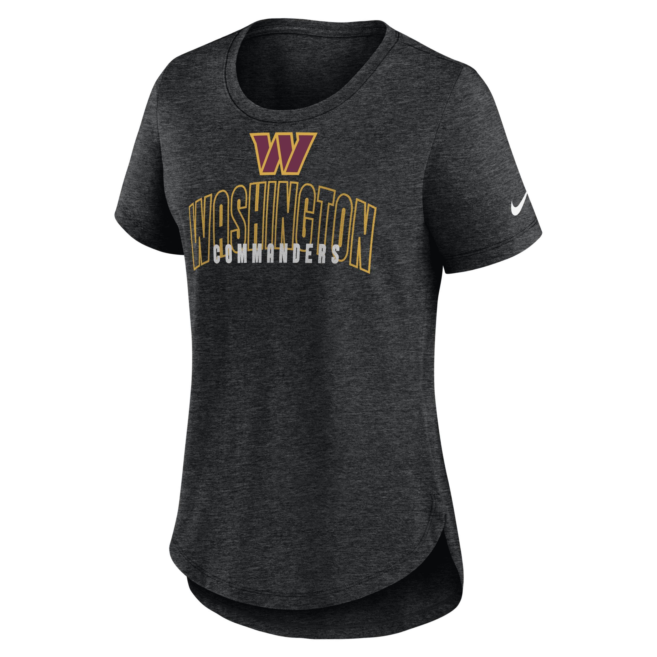 Nike Womens Heather Black Washington Commanders Fashion Tri-Blend T-Shirt Product Image