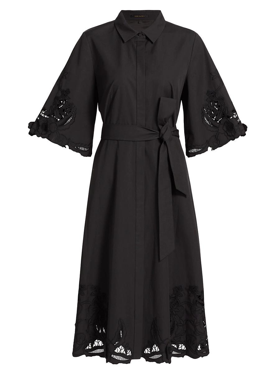 Womens Monty Cotton Poplin Tie-Waist Midi-Shirtdress Product Image