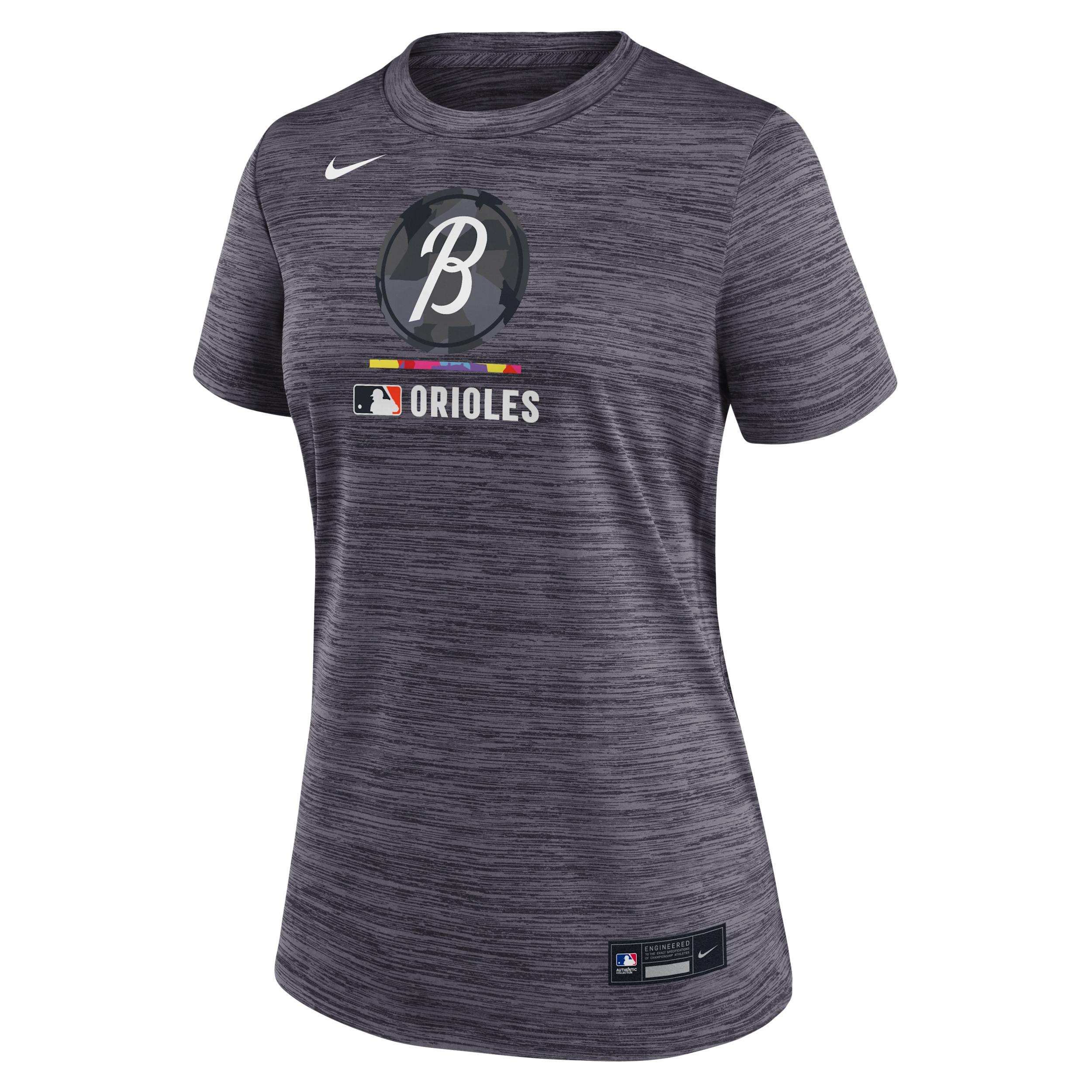 Women's Nike Charcoal Baltimore Orioles Authentic Collection City Connect Velocity Performance T-Shirt, Size: Medium Product Image