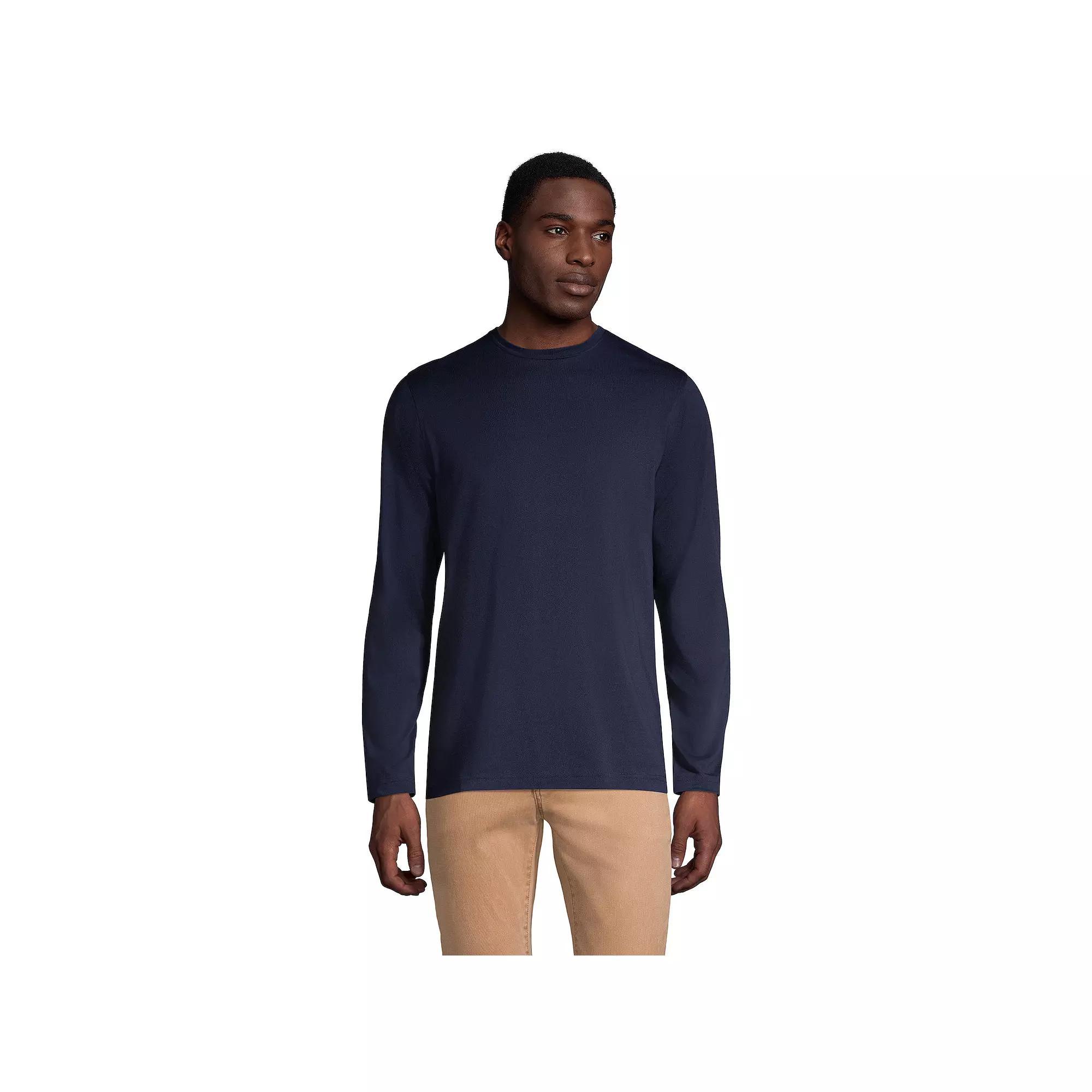 Big & Tall Lands' End Supima Crewneck Tee, Men's, Size: XL Tall, Radiant Blue Product Image